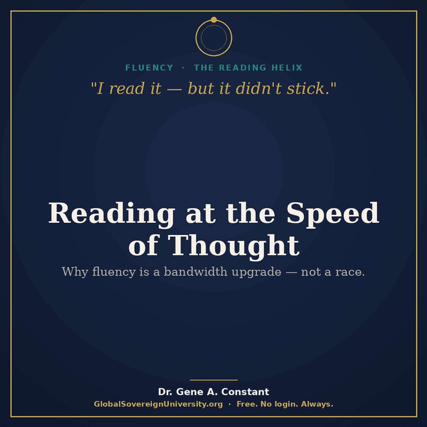 Reading at the Speed of Thought — Why "I Read It but It Didn't Stick" (Fluency) episode artwork