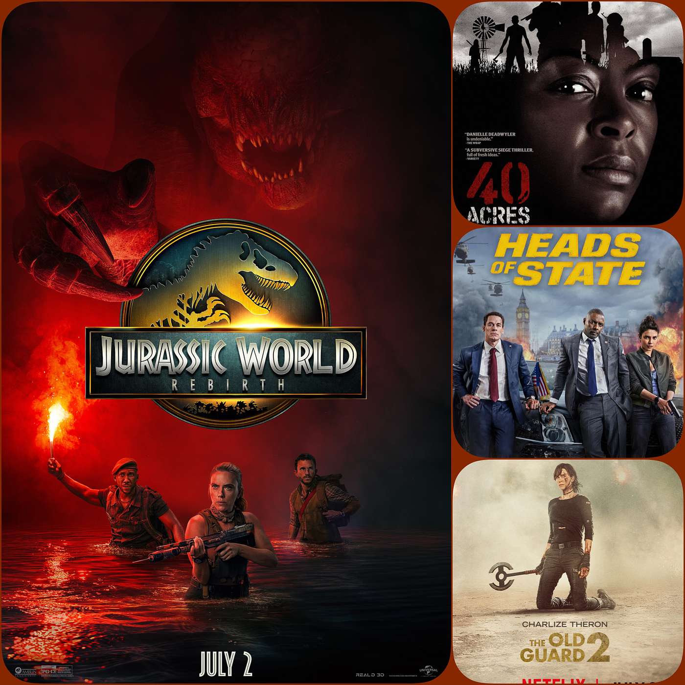 Episode 246 - Jurassic World: Rebirth, 40 Acres, Heads of State, The Old Guard 2 episode artwork