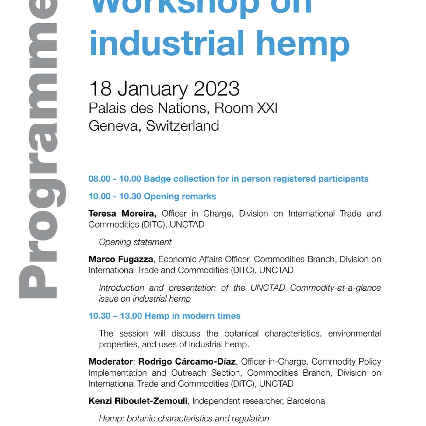 Ep. 22 - BONUS * LIVE Recording of UNCTAD United Nations Conference on Trade & Development, Industrial Hemp Workshop, Geneva 01.18.23