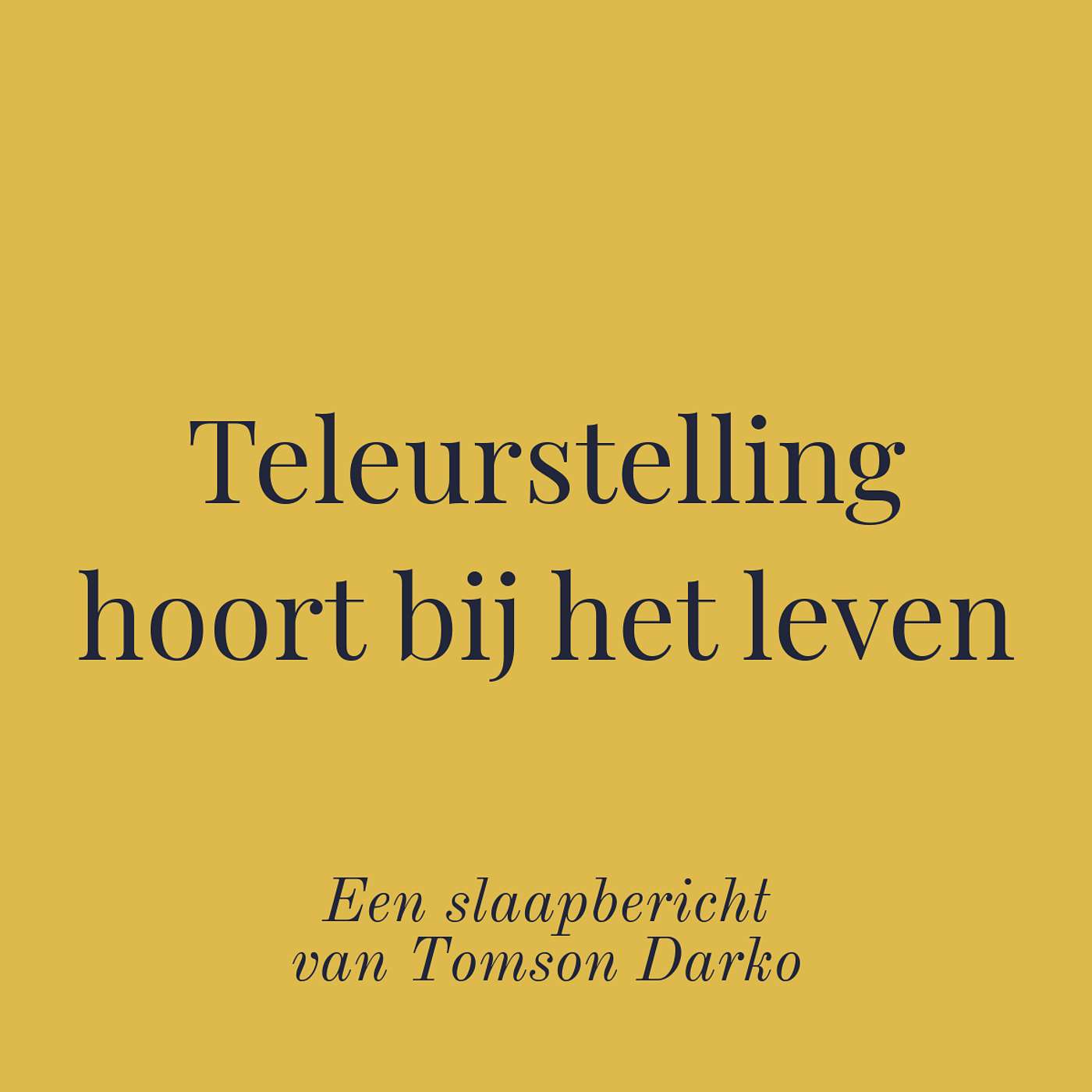 In slaap vallen met melancholie van Tomson Darko