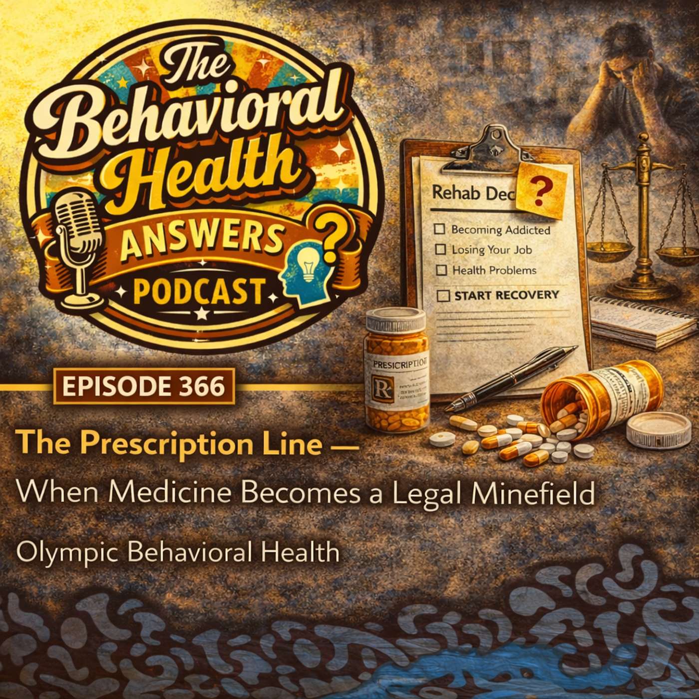 Episode 366: The Prescription Line - When Medicine Becomes a Legal Minefield | Olympic Behavioral Health episode artwork
