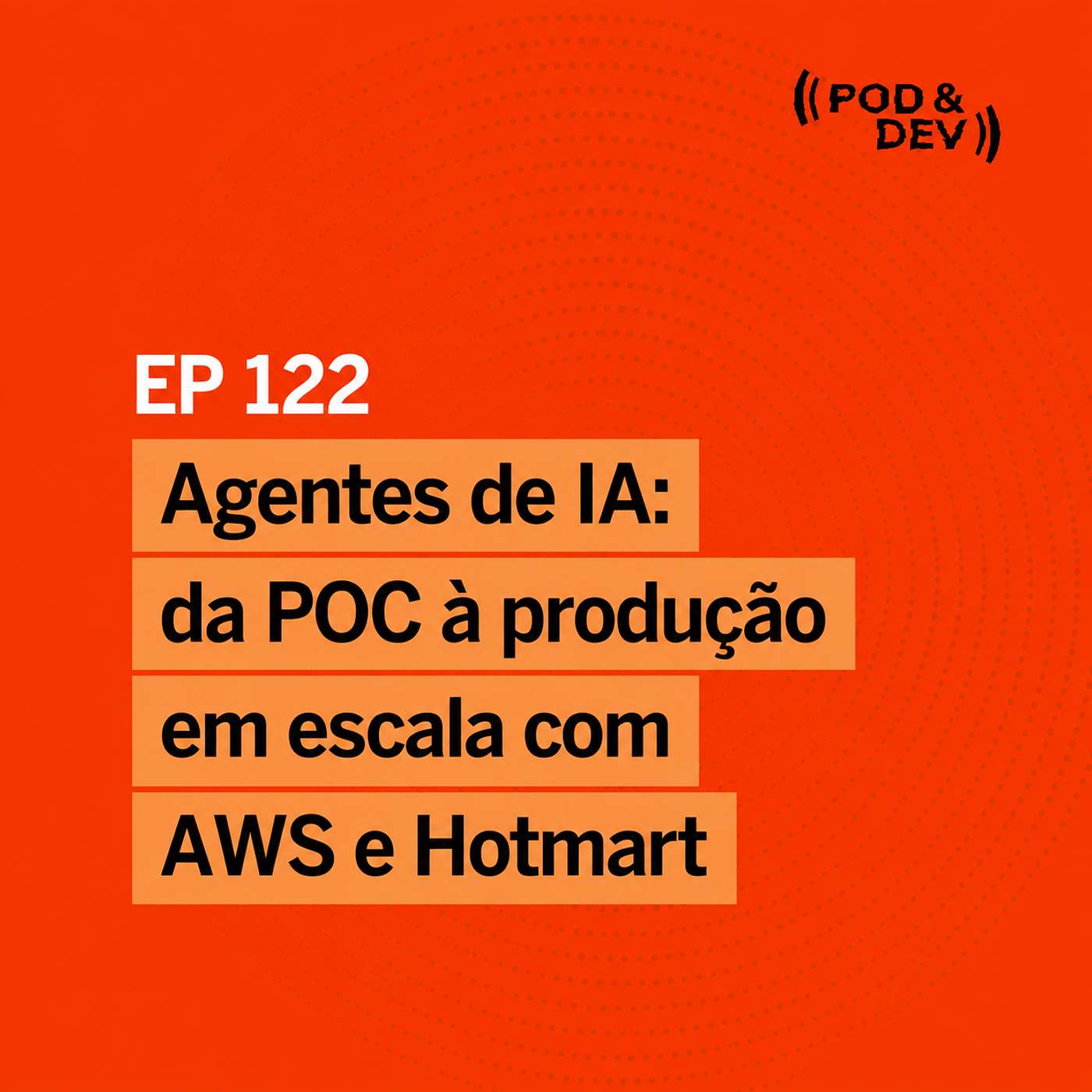 EP 122 | Agentes de IA: da POC à produção em escala com AWS e Hotmart episode artwork