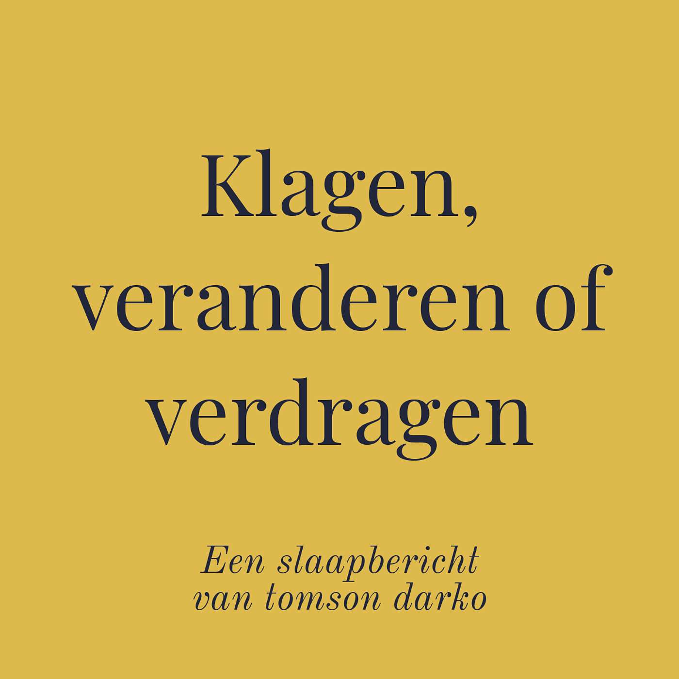 In slaap vallen met melancholie van Tomson Darko