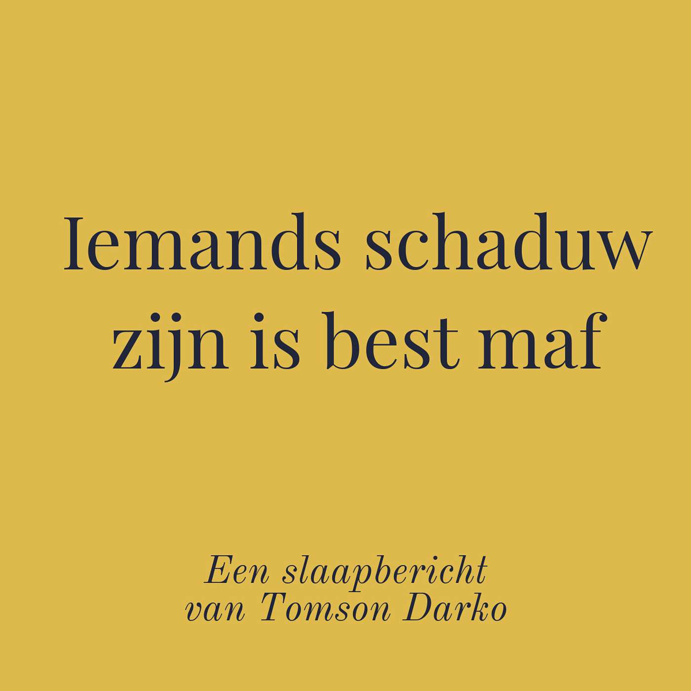 In slaap vallen met melancholie van Tomson Darko