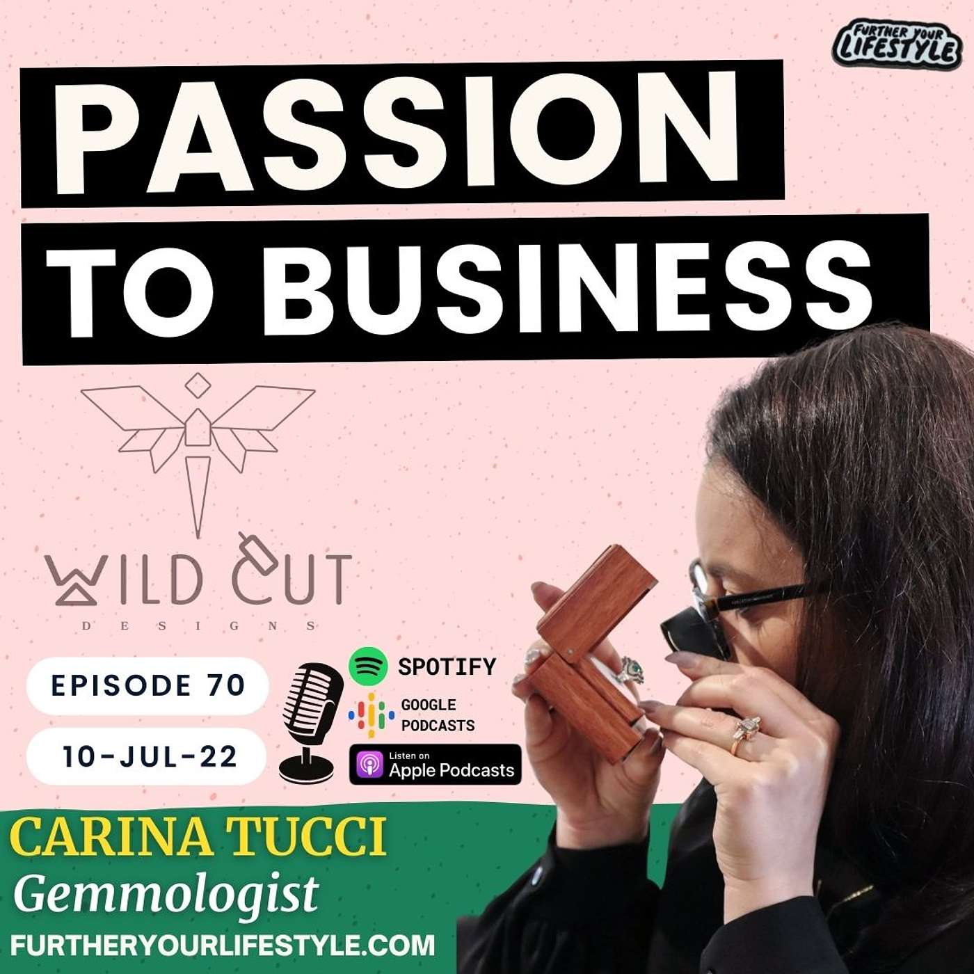 Ep.70 - PASSION to BUSINESS with Carina Tucci | Further Your Lifestyle Podcast
