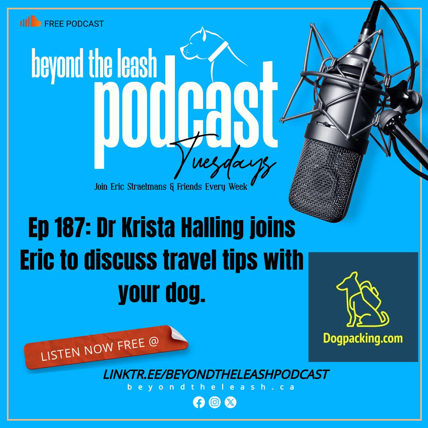Ep 187: Dr Krista Halling joins Eric to discuss travel tips with your dog.