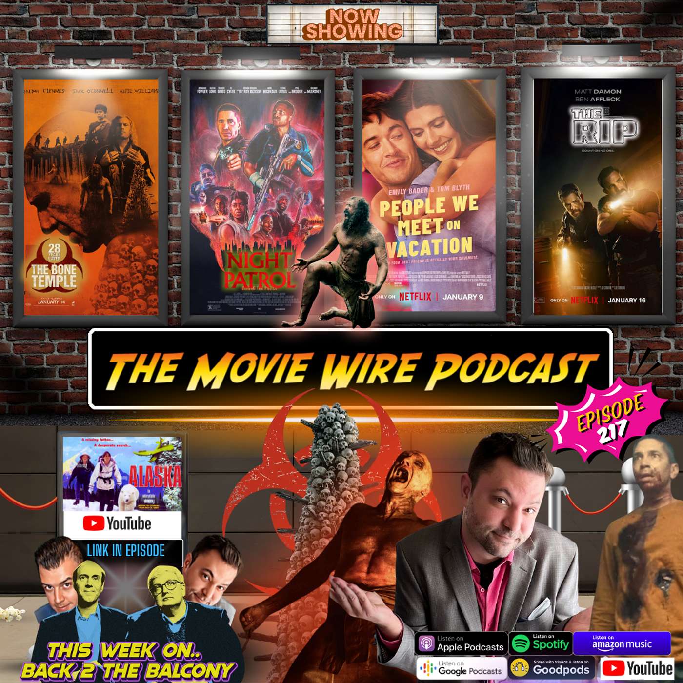 Episode 217 reviews for: 28 Years Later: The Bone Temple -- Night Patrol -- People We Meet on Vacation -- The Rip Episode 217 reviews for: 28 Years Later: The Bone Temple -- Night Patrol -- People We Meet on Vacation -- The Rip
