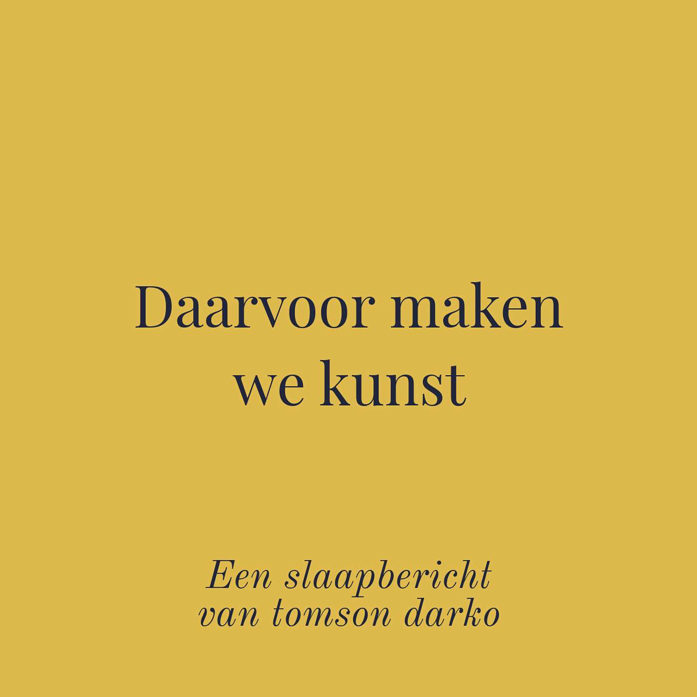 In slaap vallen met melancholie van Tomson Darko