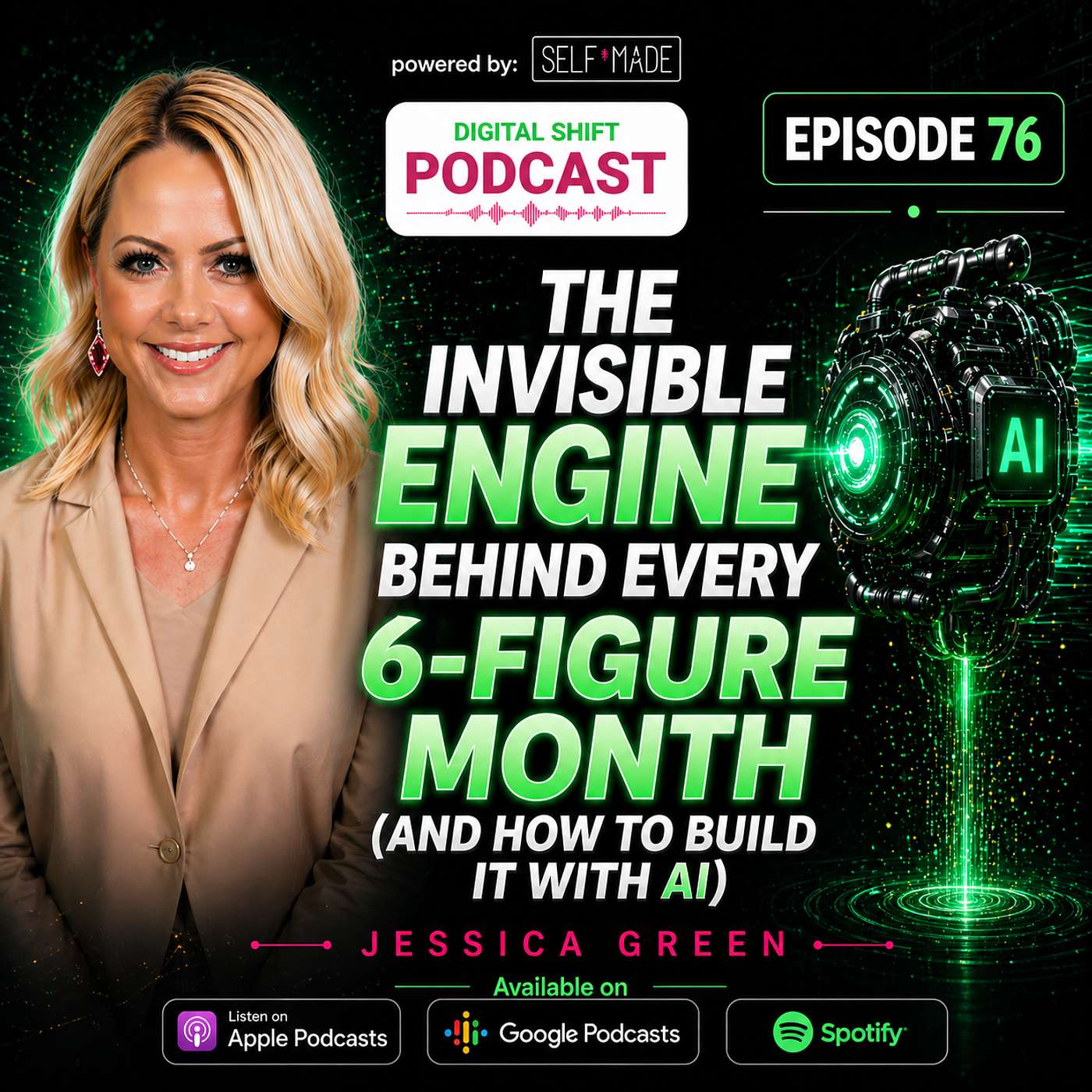 Podcast Episode 76 - The Invisible Engine Behind Every 6-Figure Month (And How to Build It With AI) episode artwork