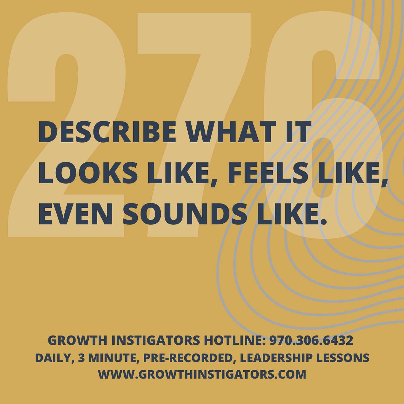 #276 Describe what it looks like, feels like, even sounds like. episode artwork