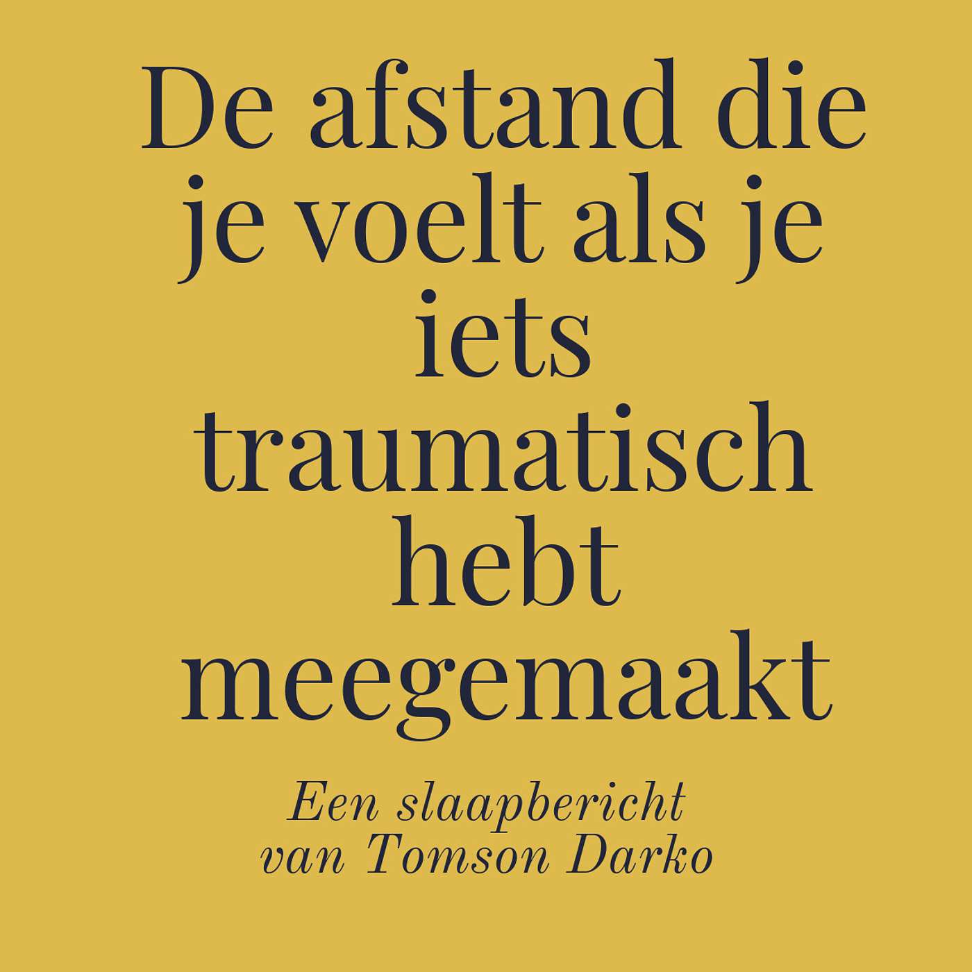 In slaap vallen met melancholie van Tomson Darko