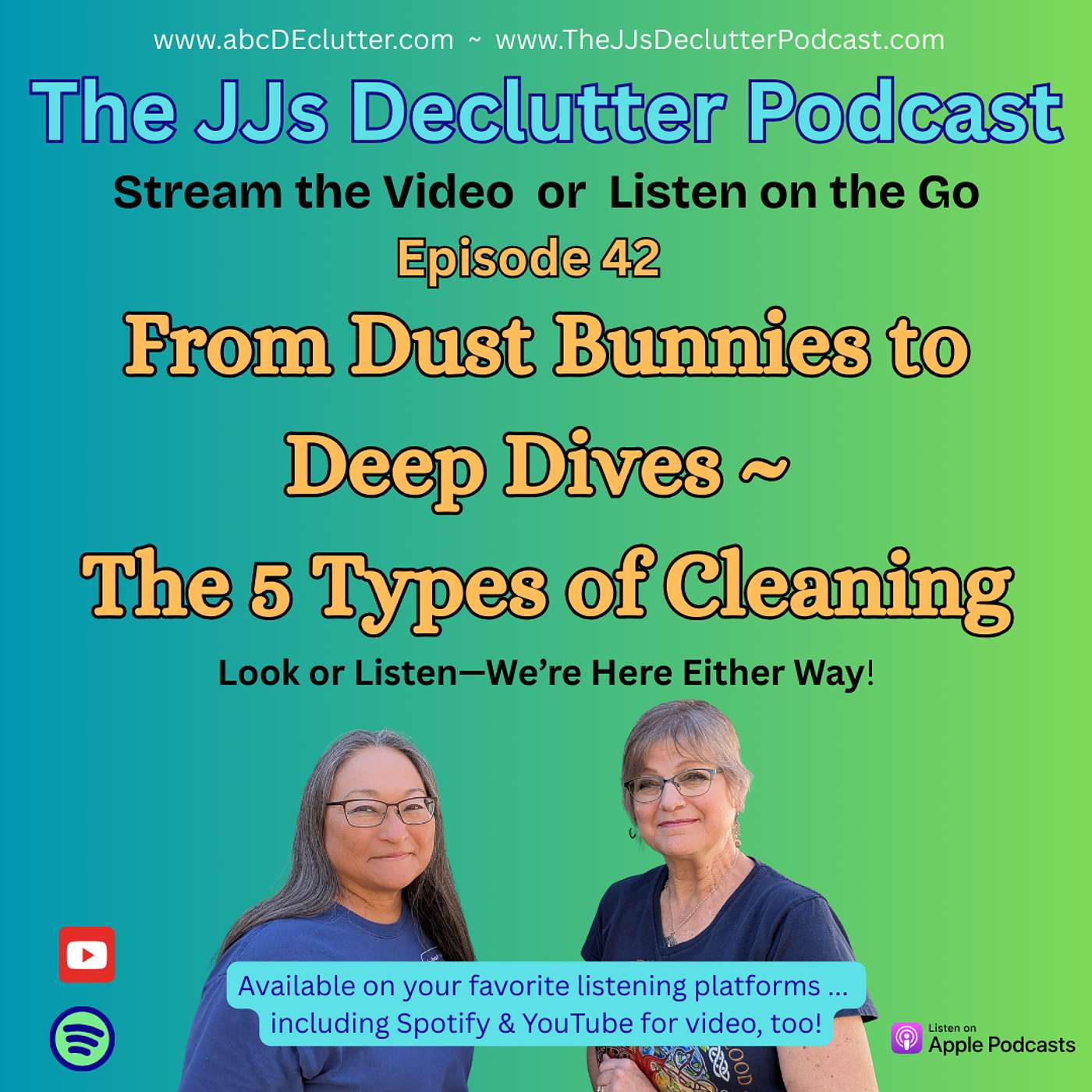 Ep 42 ~ From Dust Bunnies to Deep Dives ~ 5 Types of Cleaning