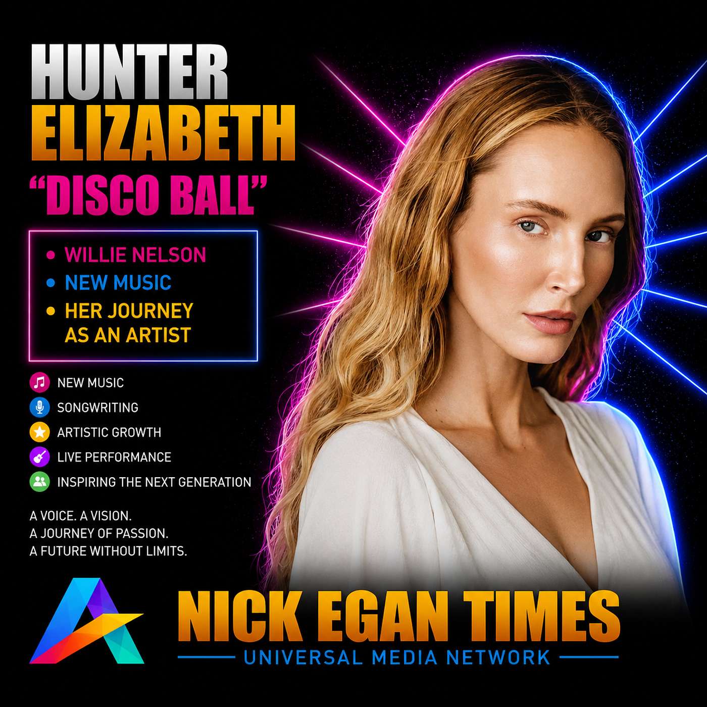 Hunter Elizabeth “Disco Ball”, Willie Nelson, New Music & Her Journey as an Artist | Nick Egan Times episode artwork