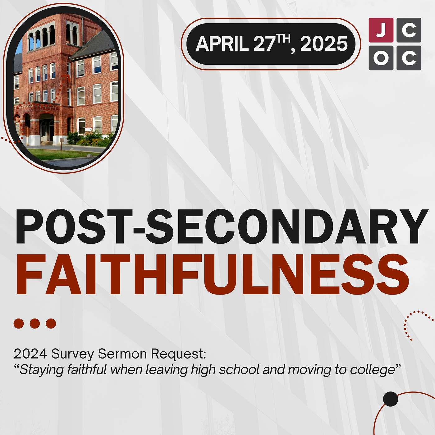 Post-Secondary Faithfulness episode artwork