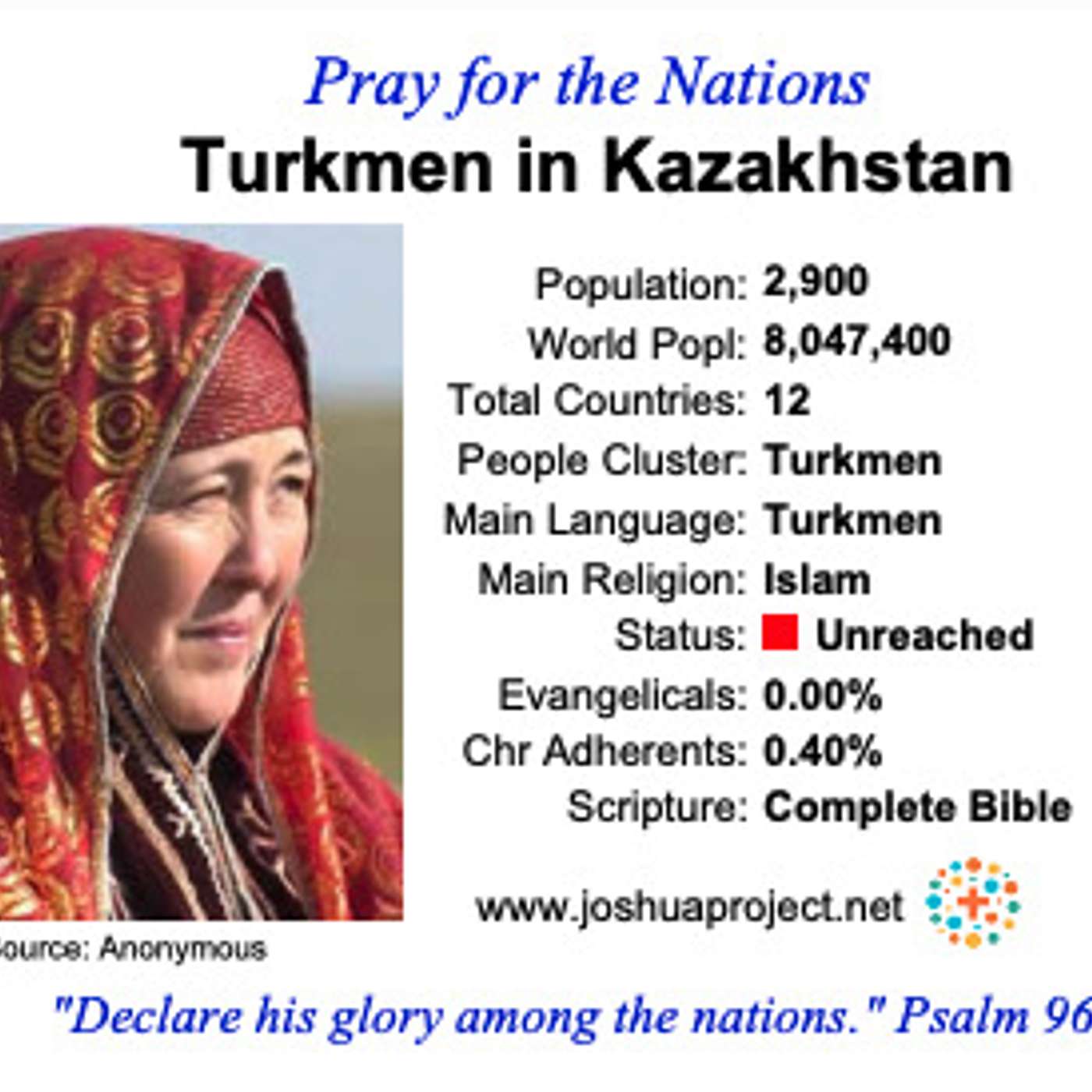 modlitby za NZES - Turkmeni v Kazachstane