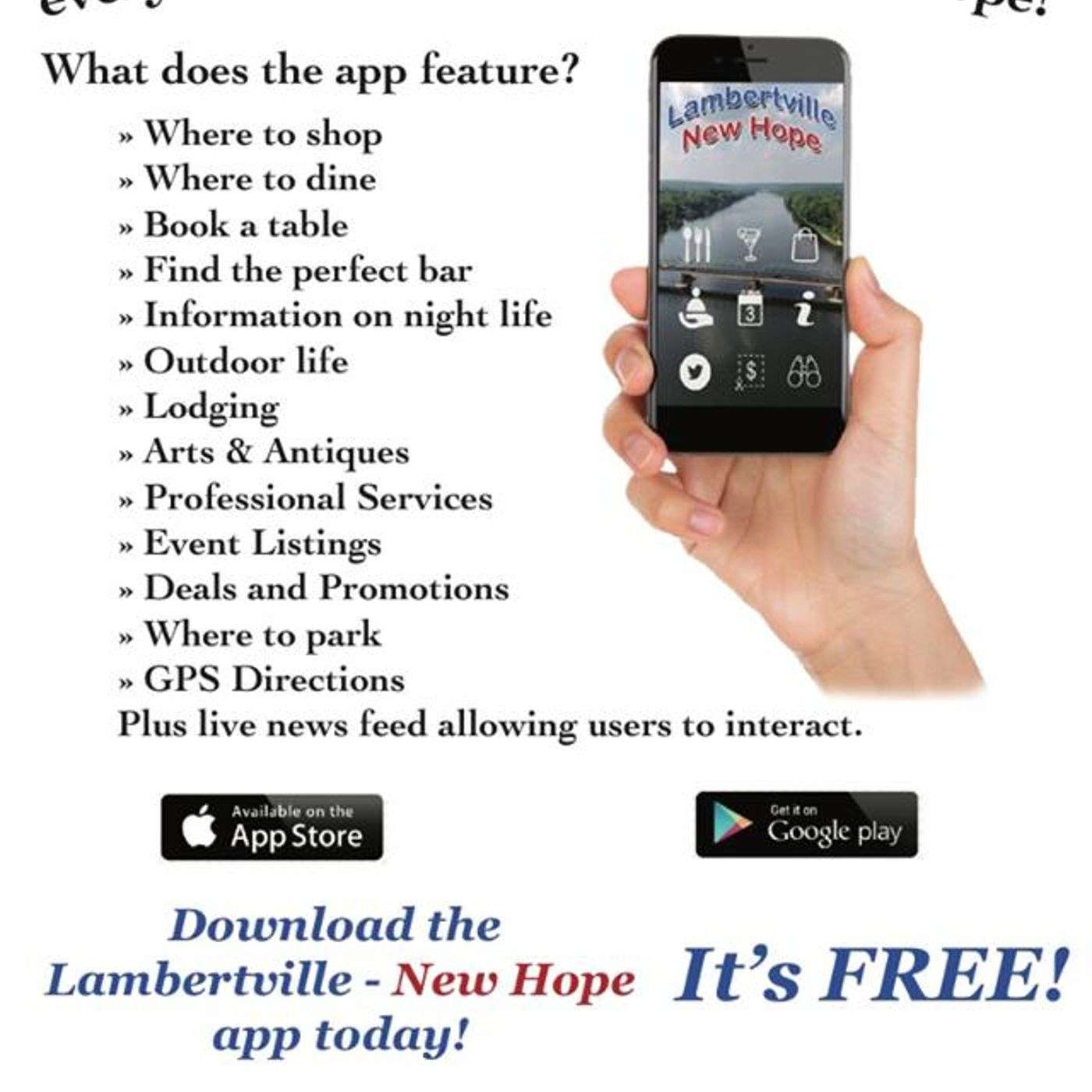 Lambertville New Hope App Commercial