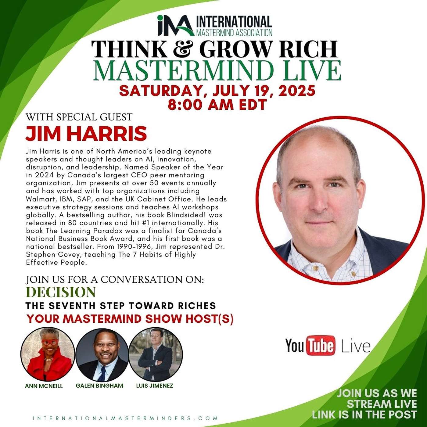 IMA Think & Grow Rich Saturday Show 07.19.25 episode artwork