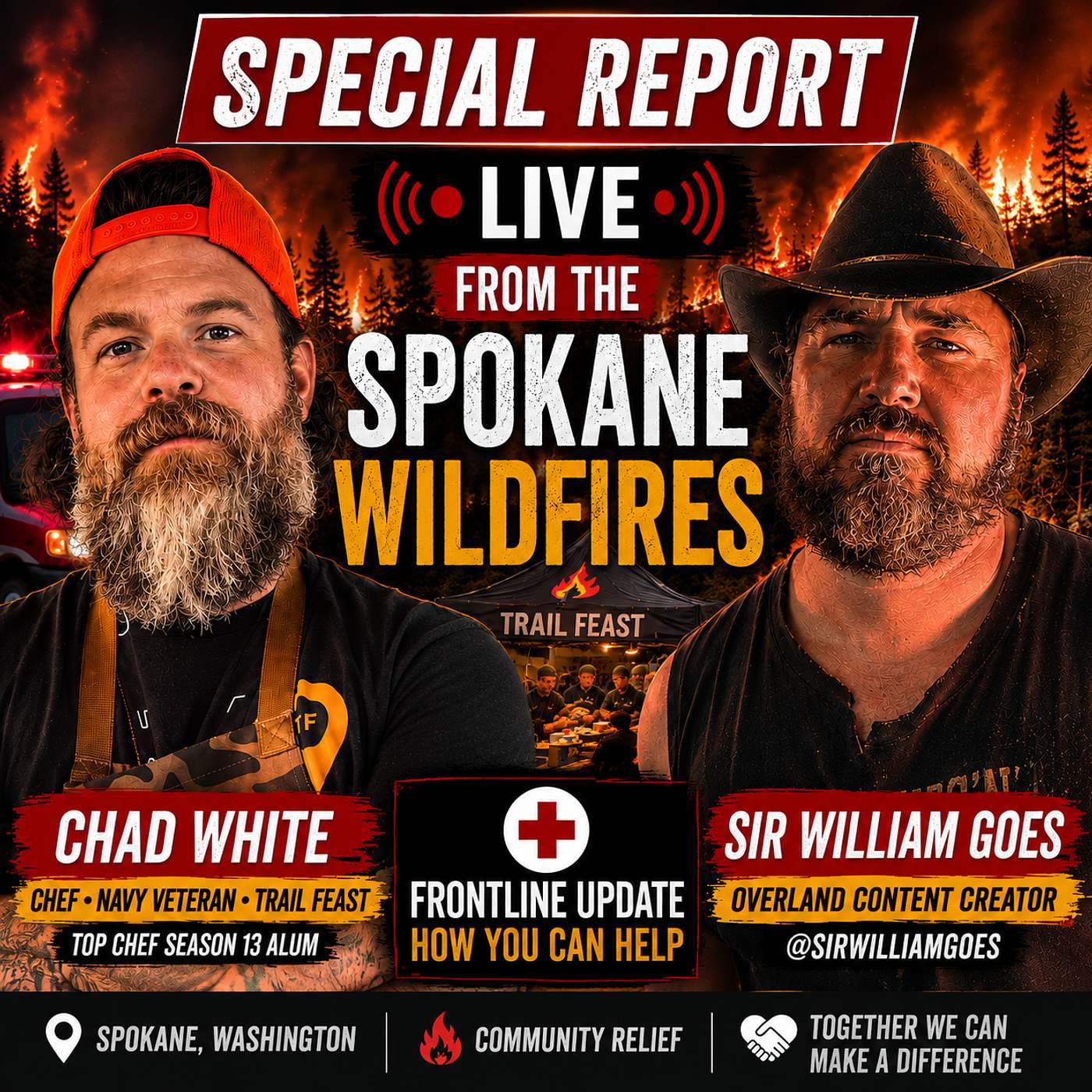 LIVE from the Spokane Wildfires | Chef Chad White, Sir William Goes, AI, Jurassic Park & Overlanding episode artwork