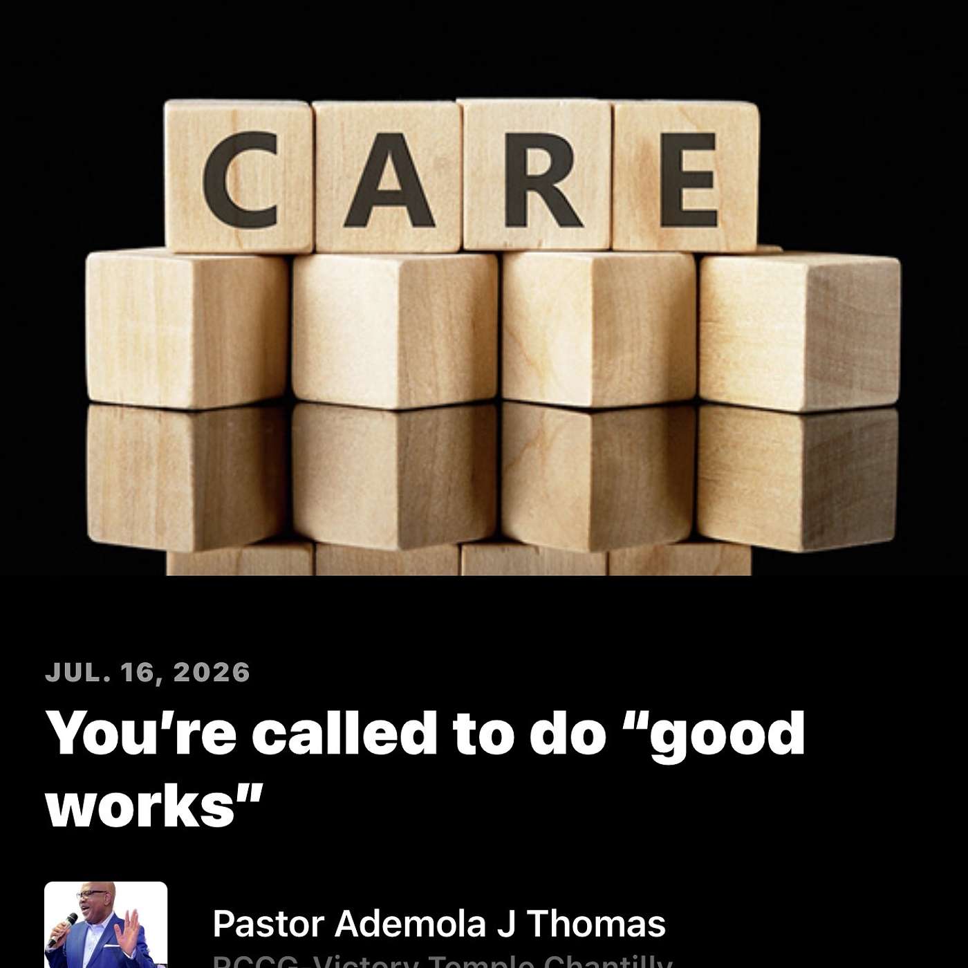 You're called to do "good works episode artwork