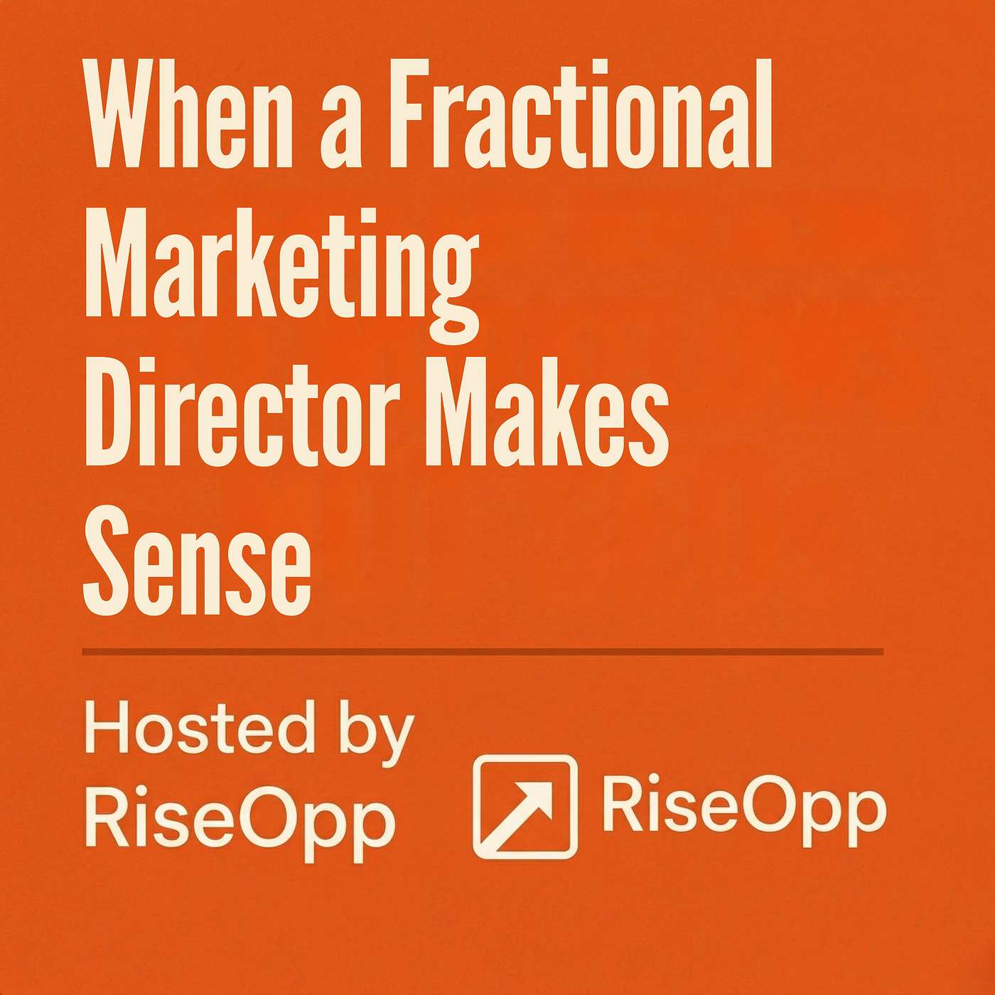 When a Fractional Marketing Director Makes Sense | RiseOpp episode artwork