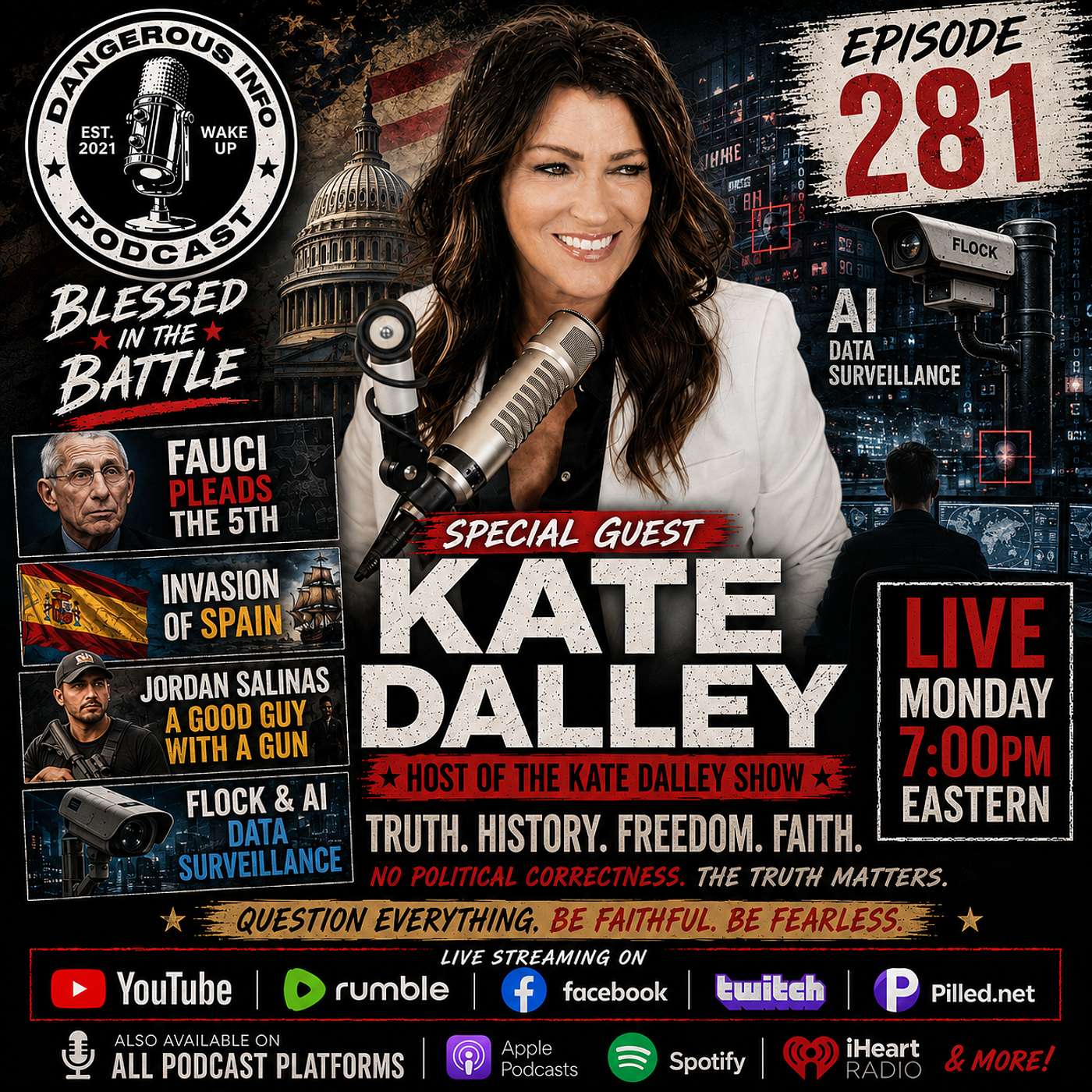 281 "Question Everything" ft. Kate Dalley, population lies, Fauci pleads the 5th, Trump vs. Trump, Invasion of Spain, American Skynet