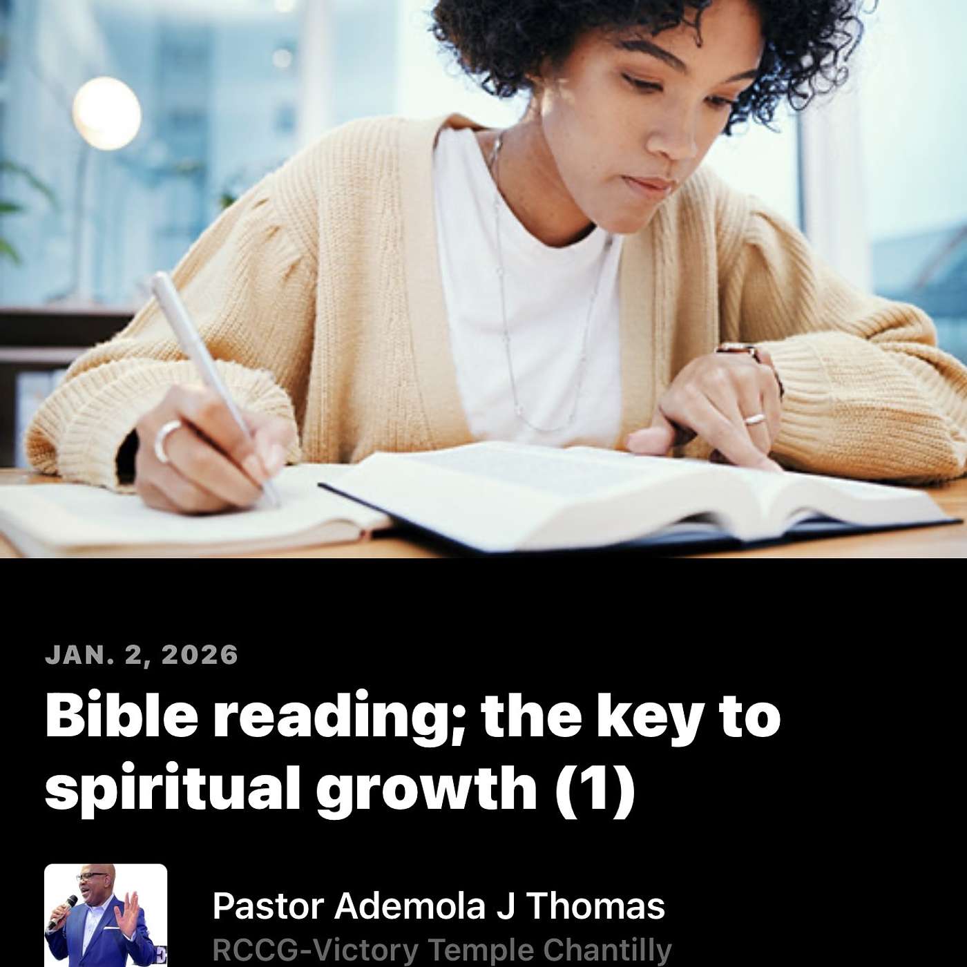 Bible reading: the key to spiritual growth (1)