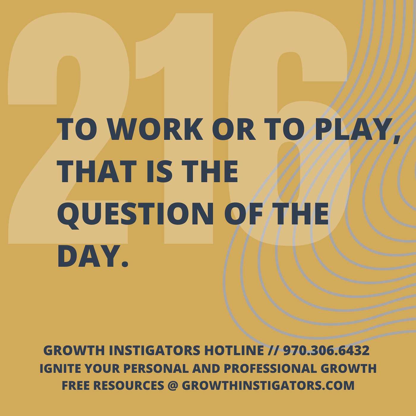 #216 To work or to play, that is the question of the day episode artwork