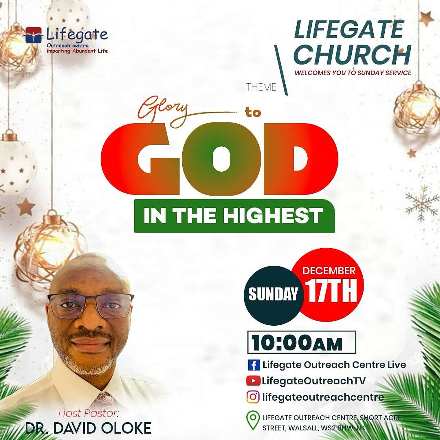 Glory to God in the Highest - Lifegate Church - 171223 episode artwork