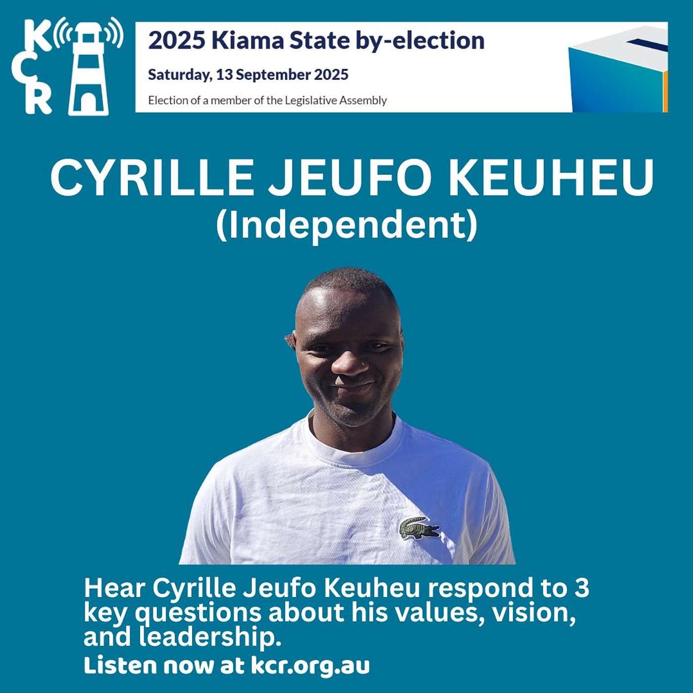 By-election; Cyrille Jeufo Keuheu episode artwork