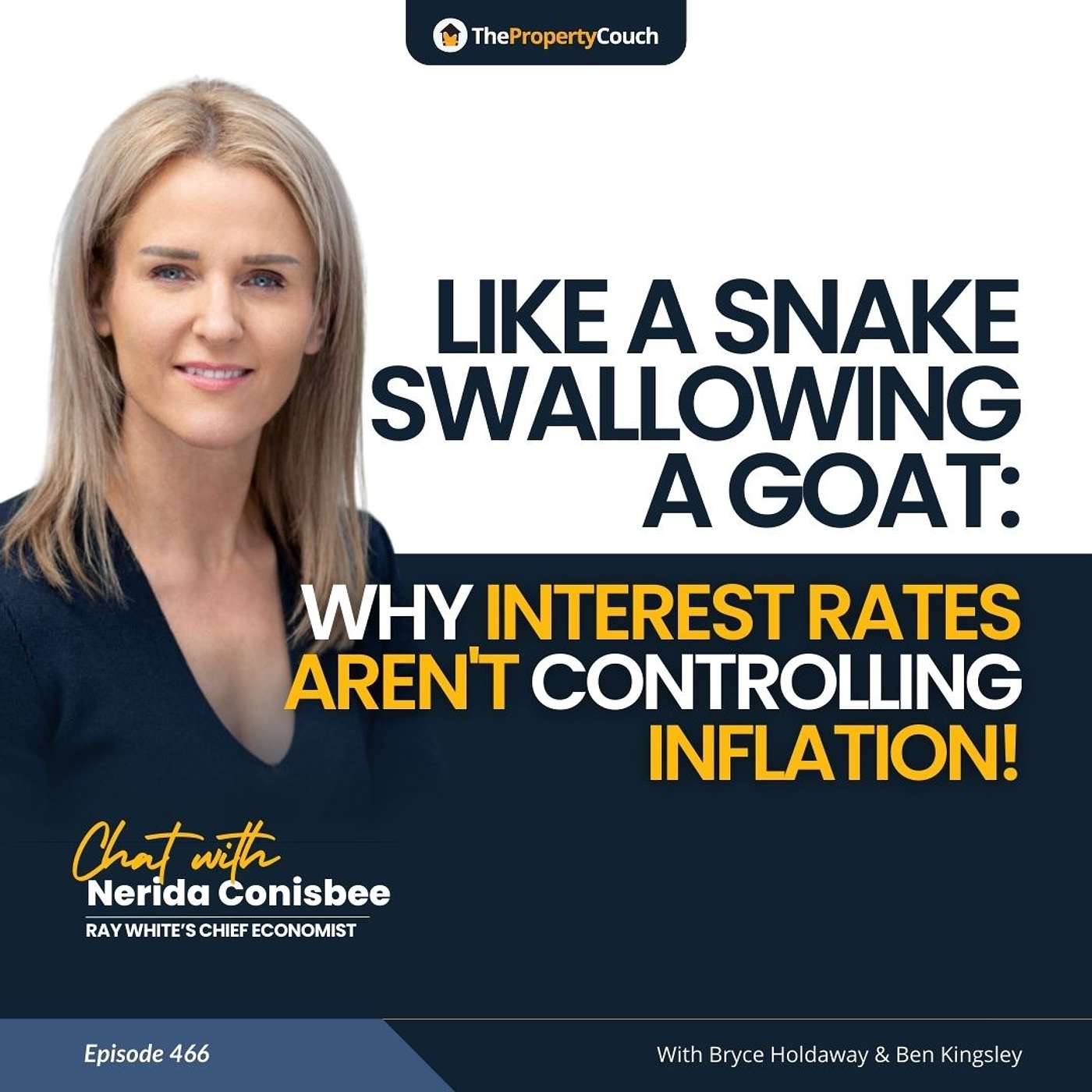 466 | Like a Snake swallowing a Goat: Why interest rates aren't controlling inflation - Chat with Nerida Conisbee - podcast episode cover