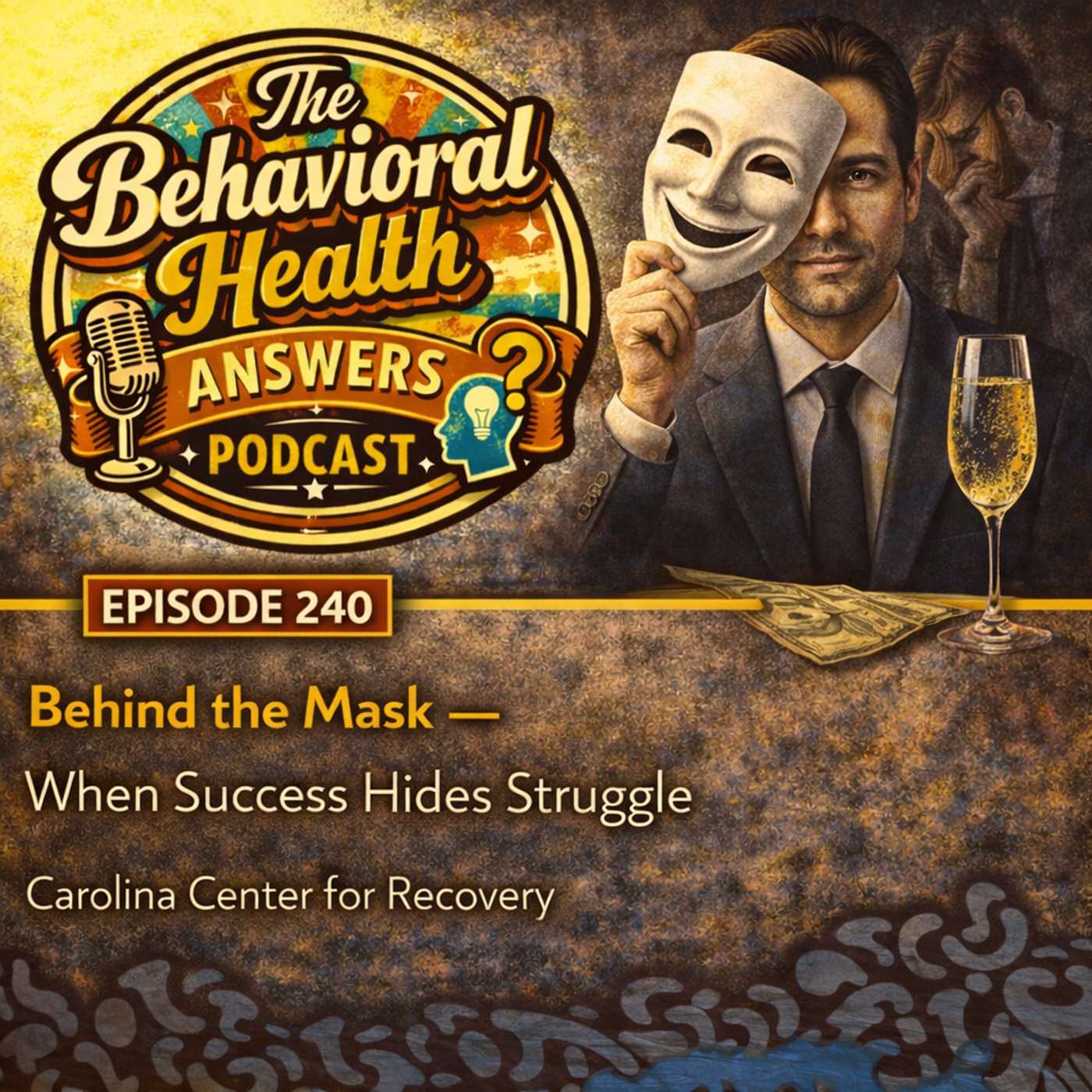 Episode 240: Behind the Mask - When Success Hides Struggle | Carolina Center for Recovery episode artwork