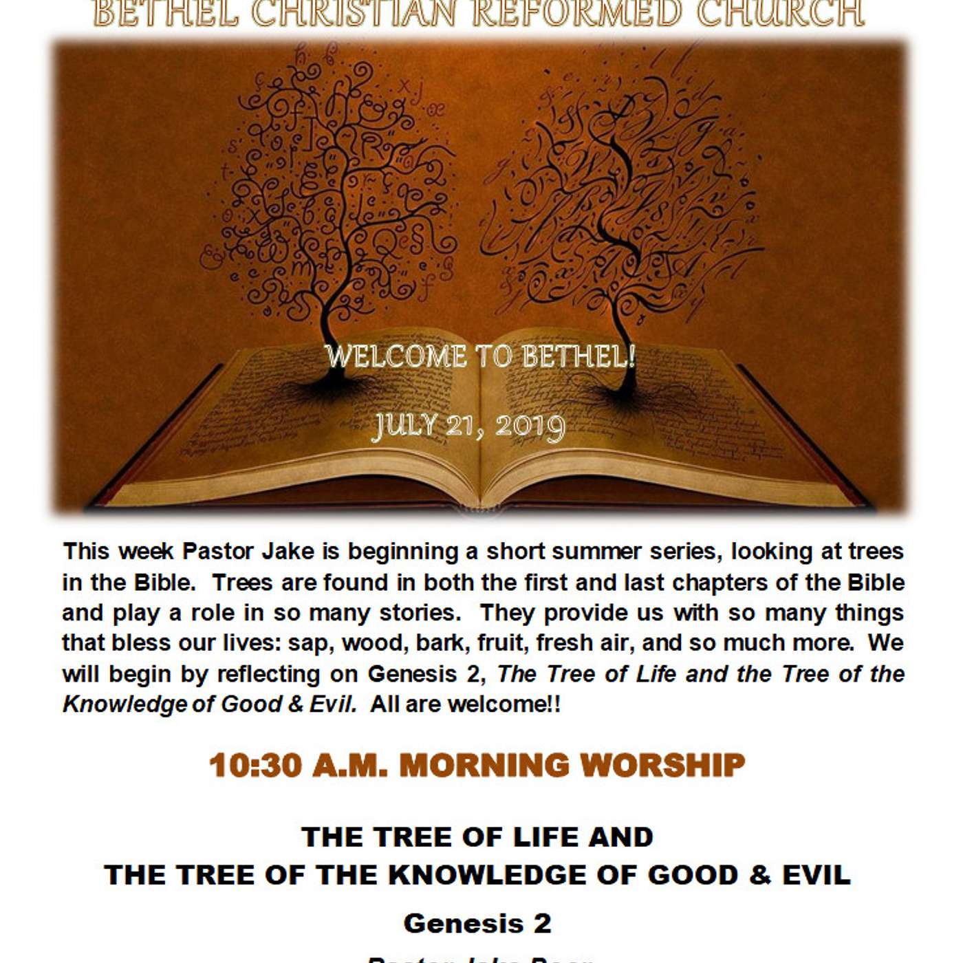 July 21/19   THE TREE OF LIFE & THE TREE OF THE KNOWLEDGE OF GOOD & EVIL episode artwork