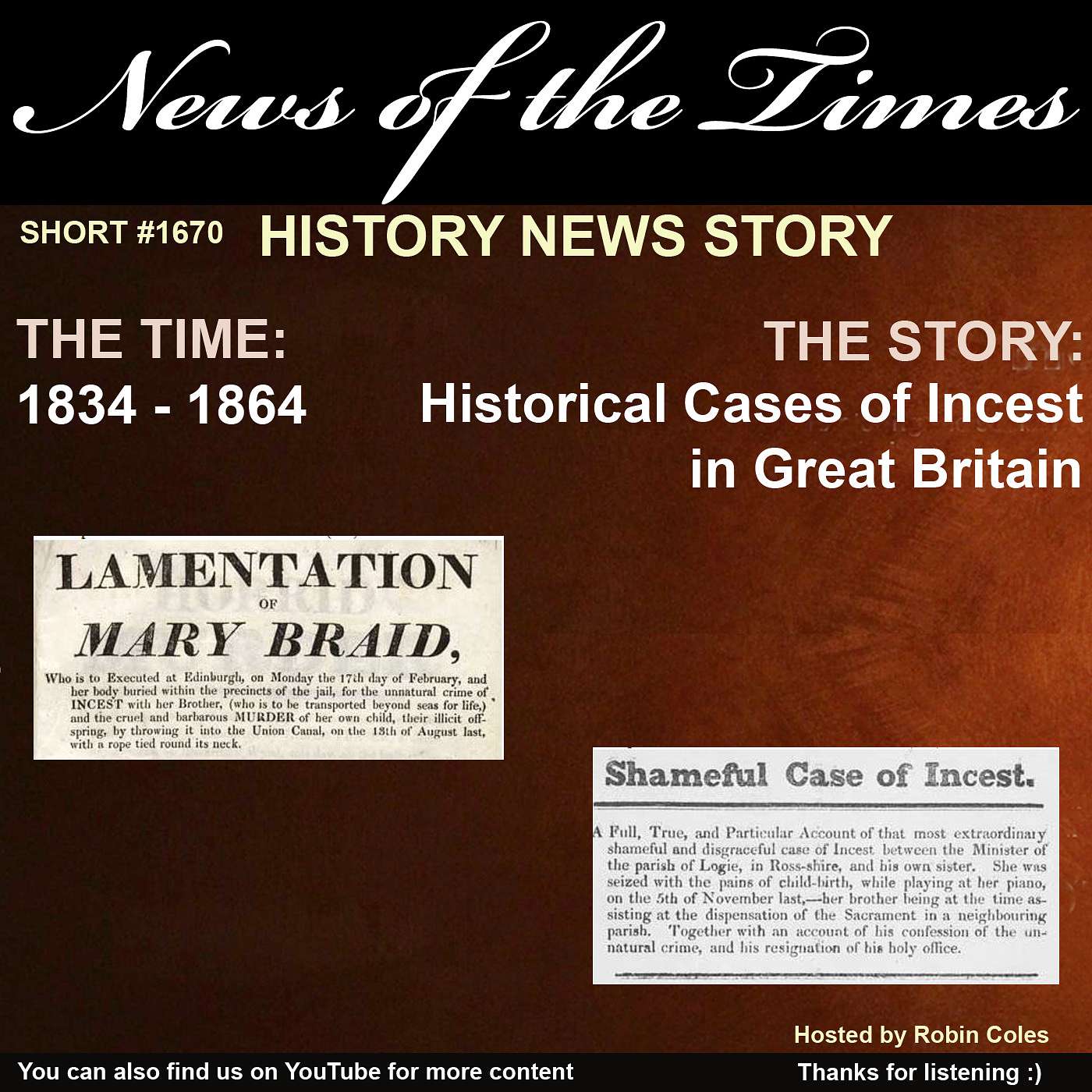 1834 - 1836: The Story of: Incest Cases in Regency Times | Story 160