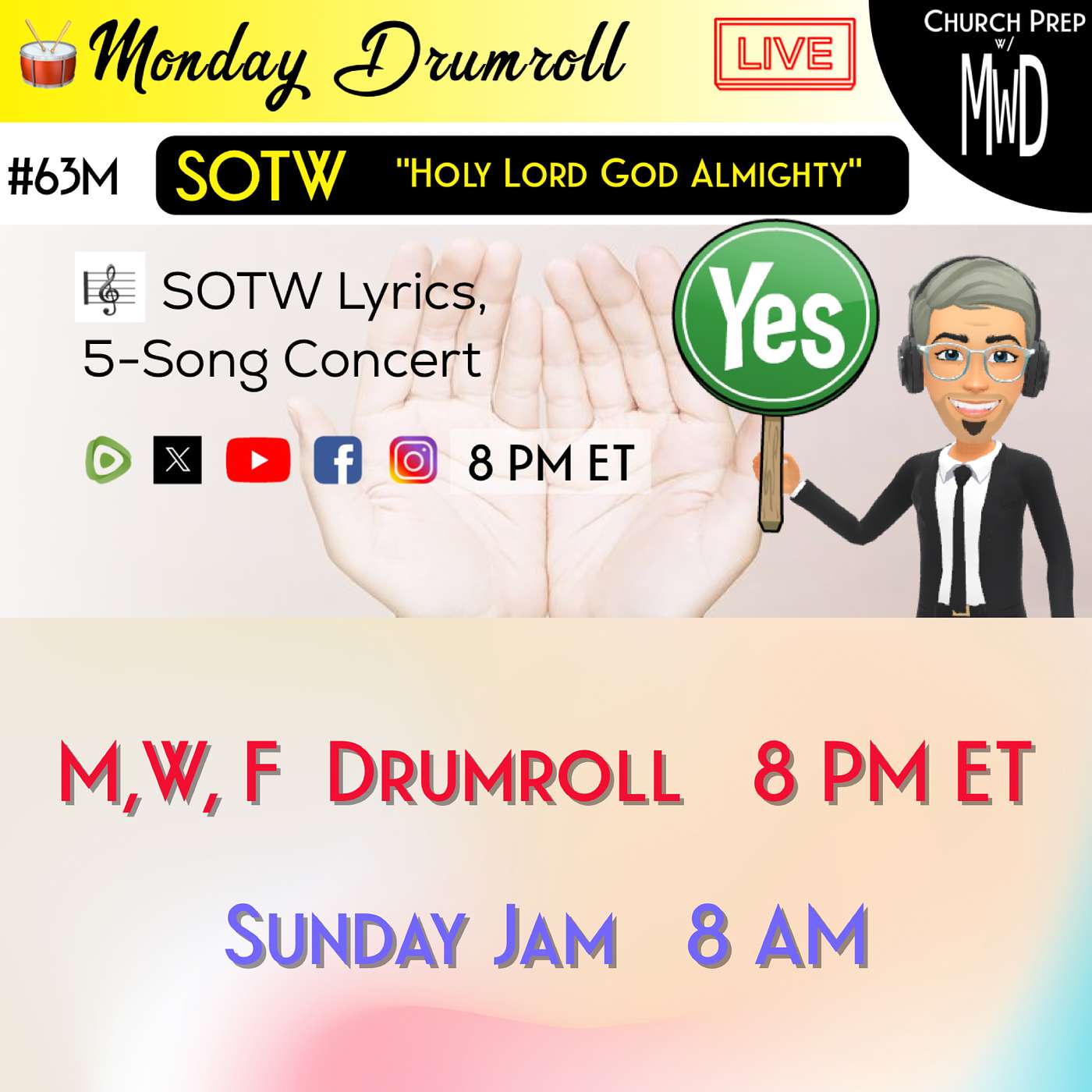 🥁 #63M 🎼SOTW Reveal: "Holy Lord God Almighty" | Church Prep w/ MWD episode artwork