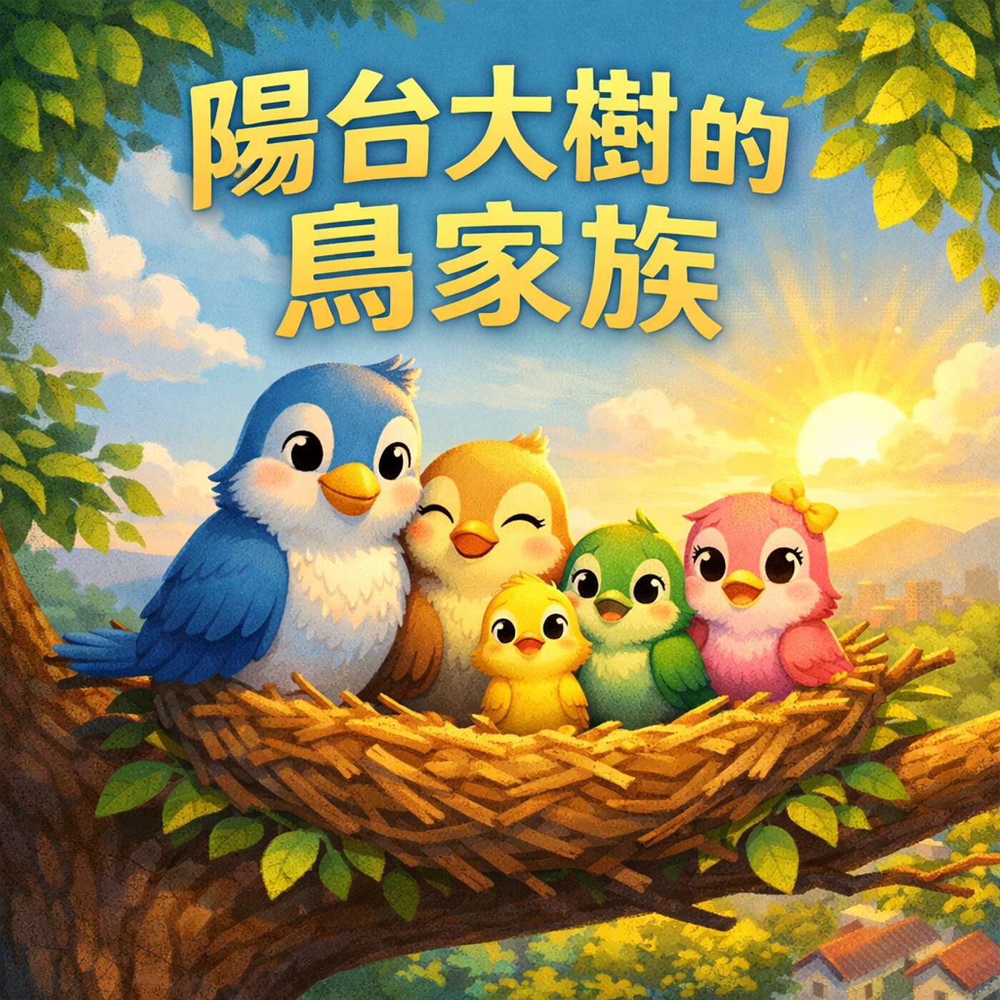 陽台大樹的鳥家族