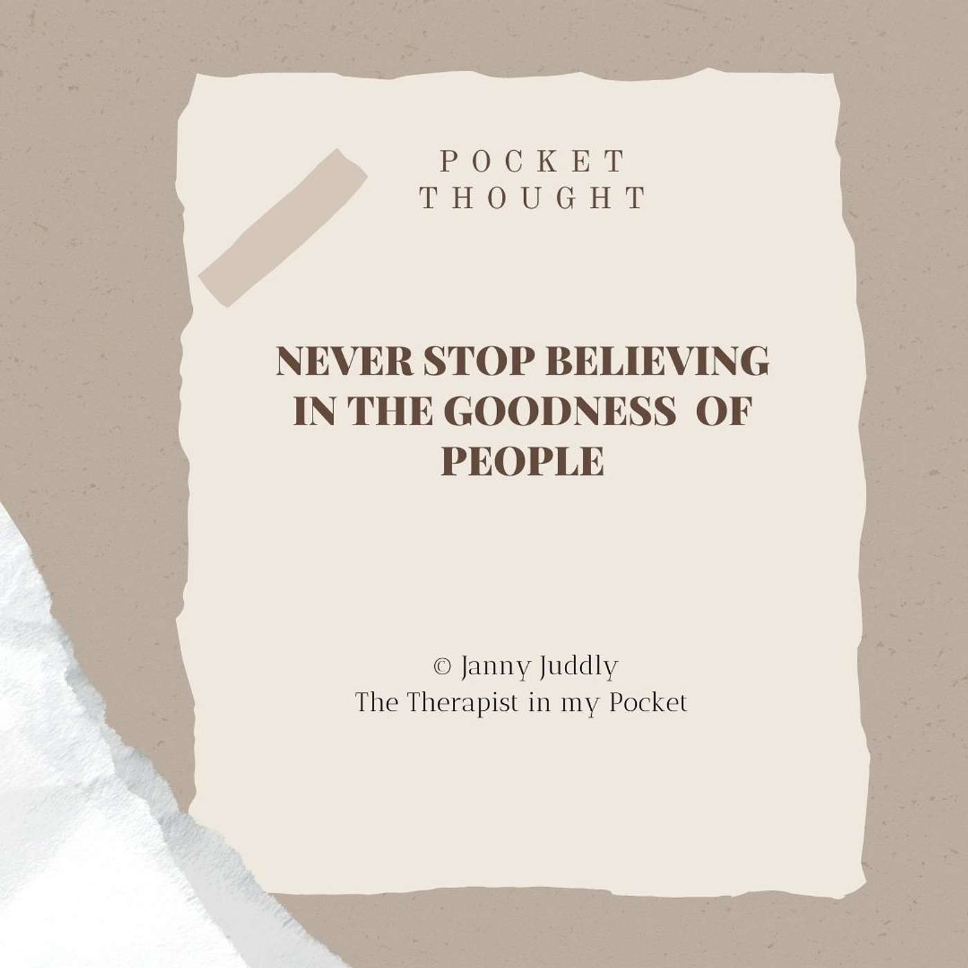 Janny Juddly, The Therapist in my Pocket\'s Podcast