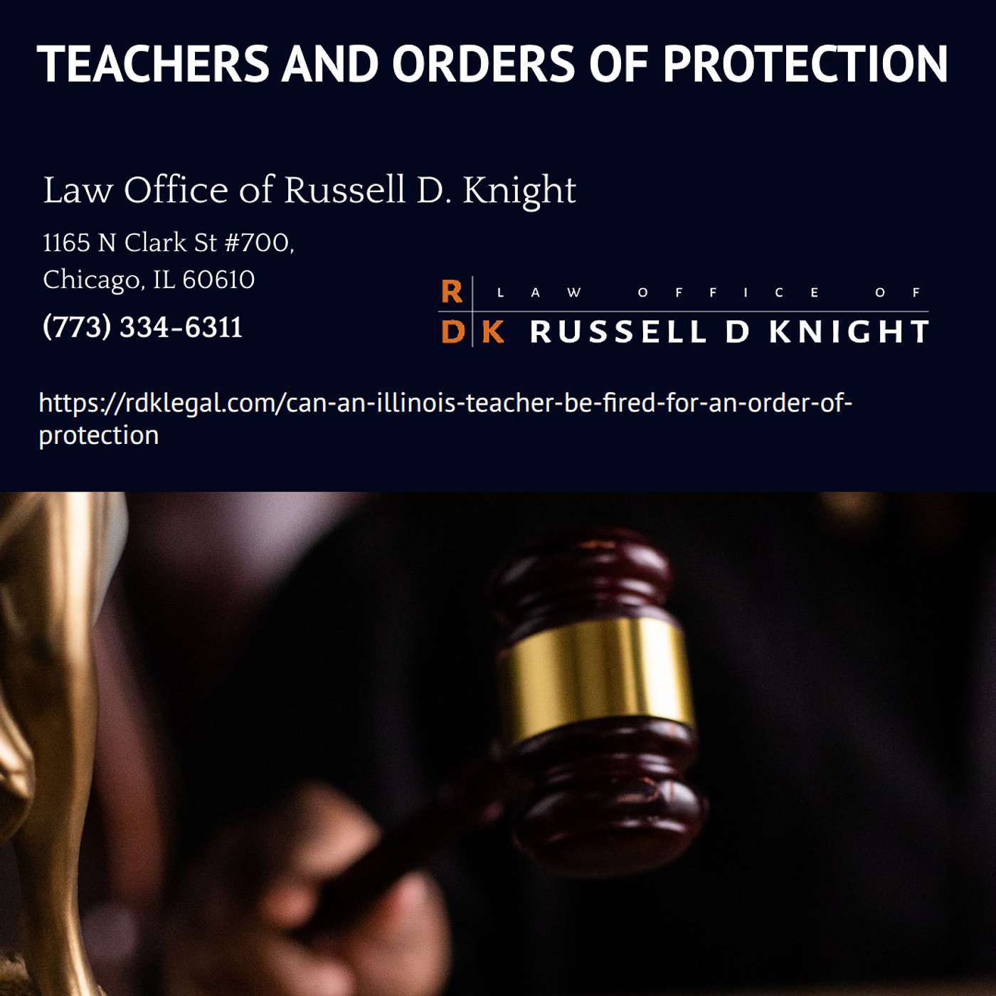 Can An Illinois Teacher Be Fired For An Order Of Protection? - Russell D. Knight episode artwork