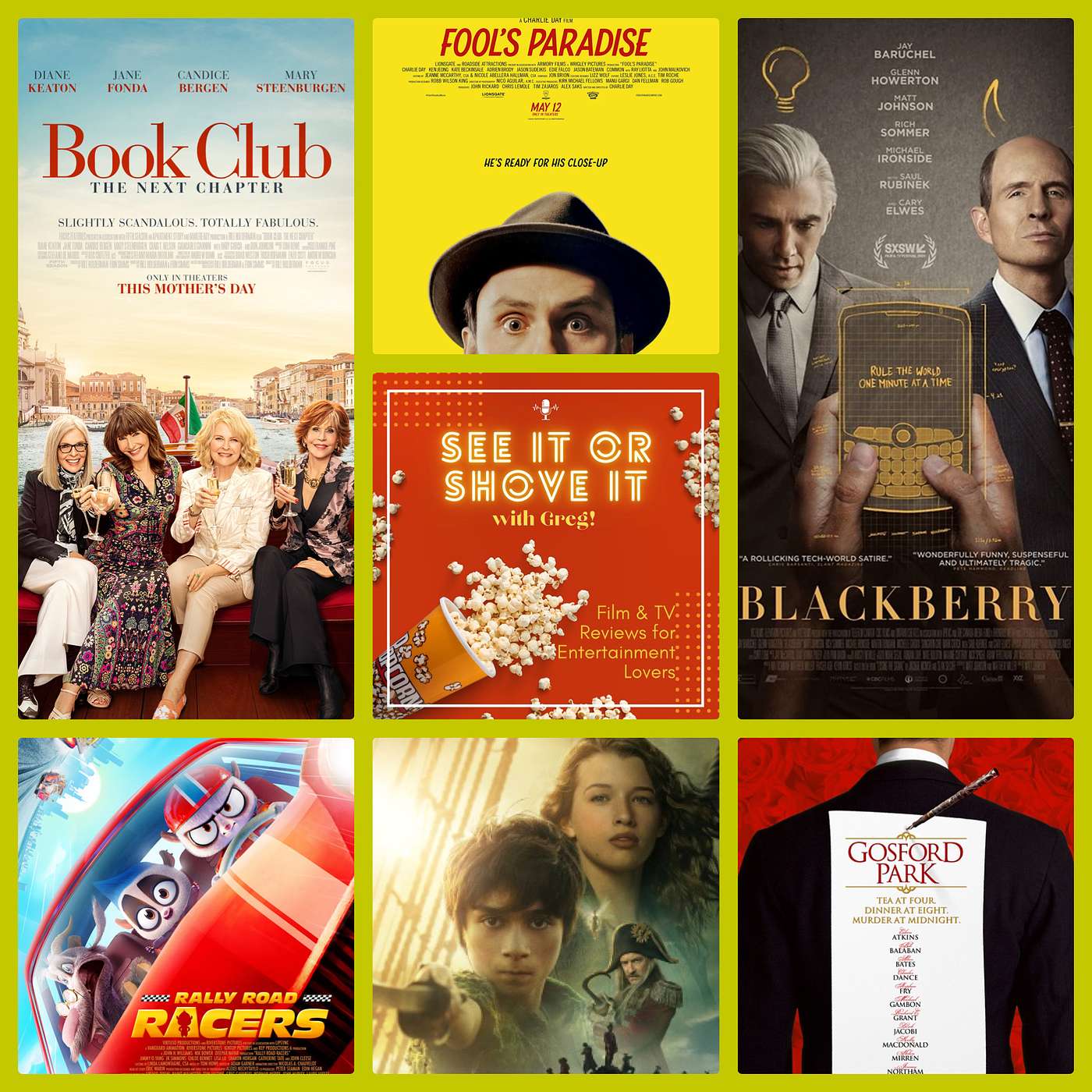 Episode 80: Book Club: The Next Chapter, Fool's Paradise, Rally Road Racers, Peter Pan & Wendy, Blackberry, BKR: Gosford Park episode artwork
