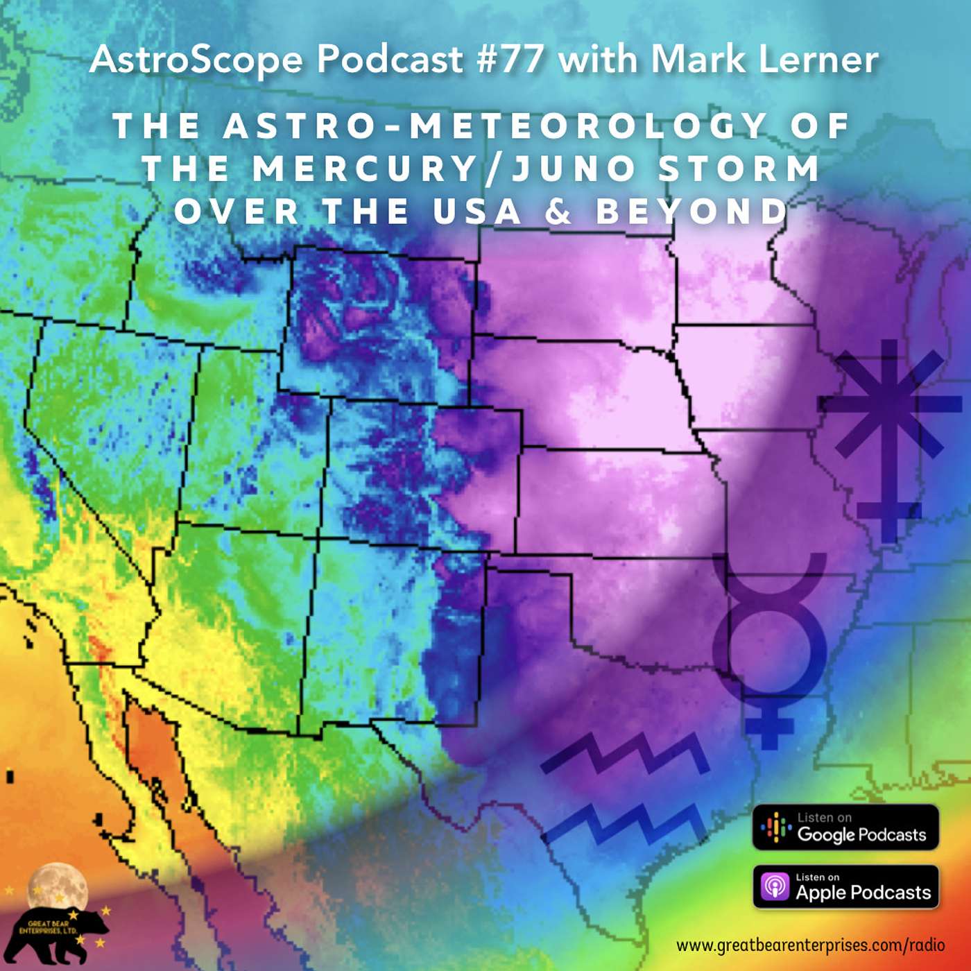 The Astro-Meteorology of the Mercury/Juno Storm over the USA & Beyond