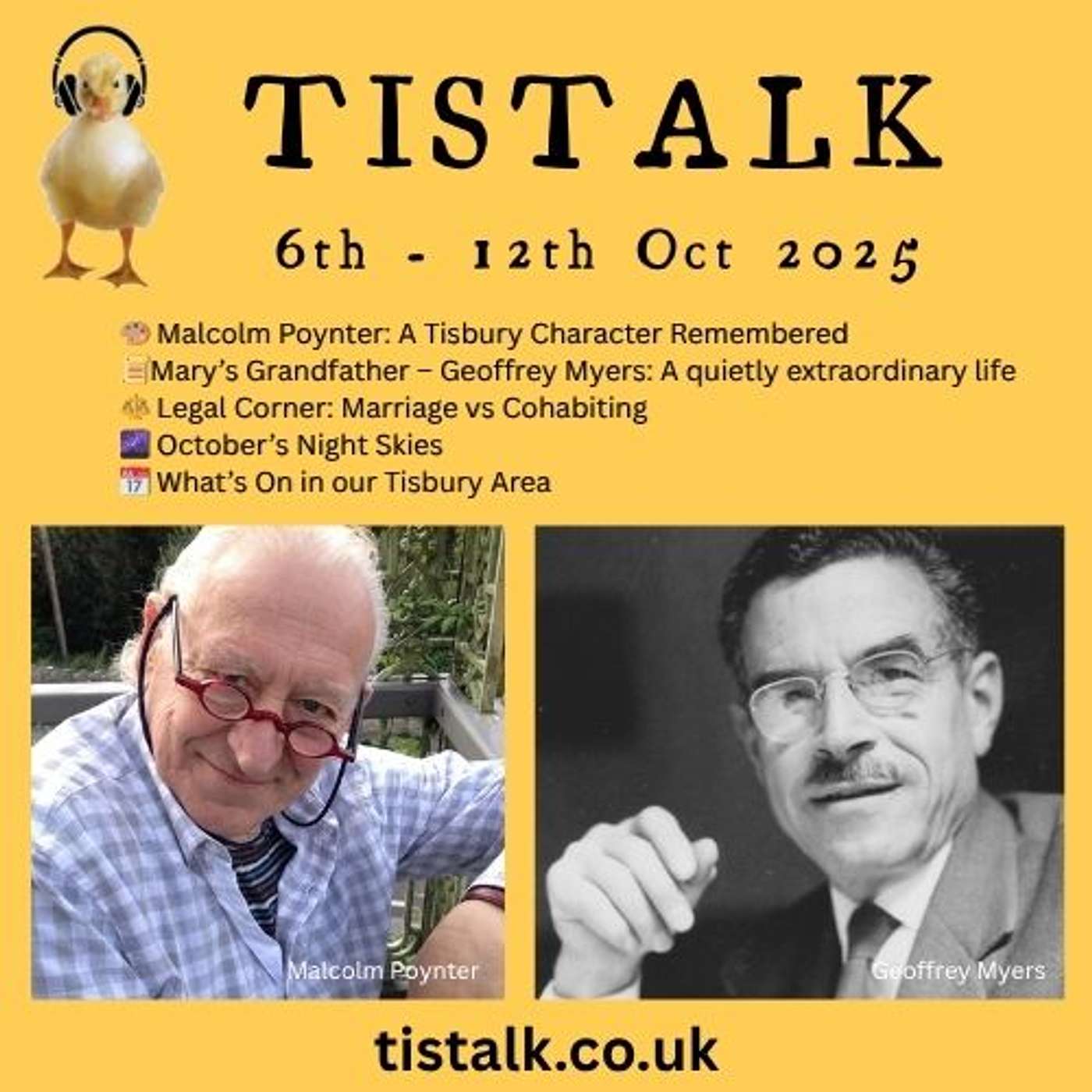6th-12th October 2025 Malcolm Poynter, Geoffrey Myers, Stars, Legal Corner, bye bye Julie Ann