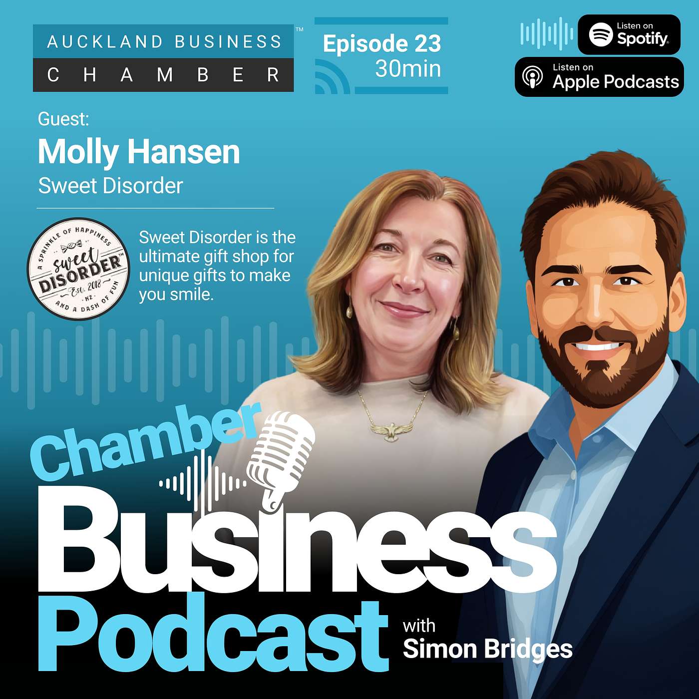 From corporate burnout to 150+ stores - how Molly Hansen turned midlife crisis into Sweet Disorder: Episode 23 of the Chamber Business Podcast episode artwork