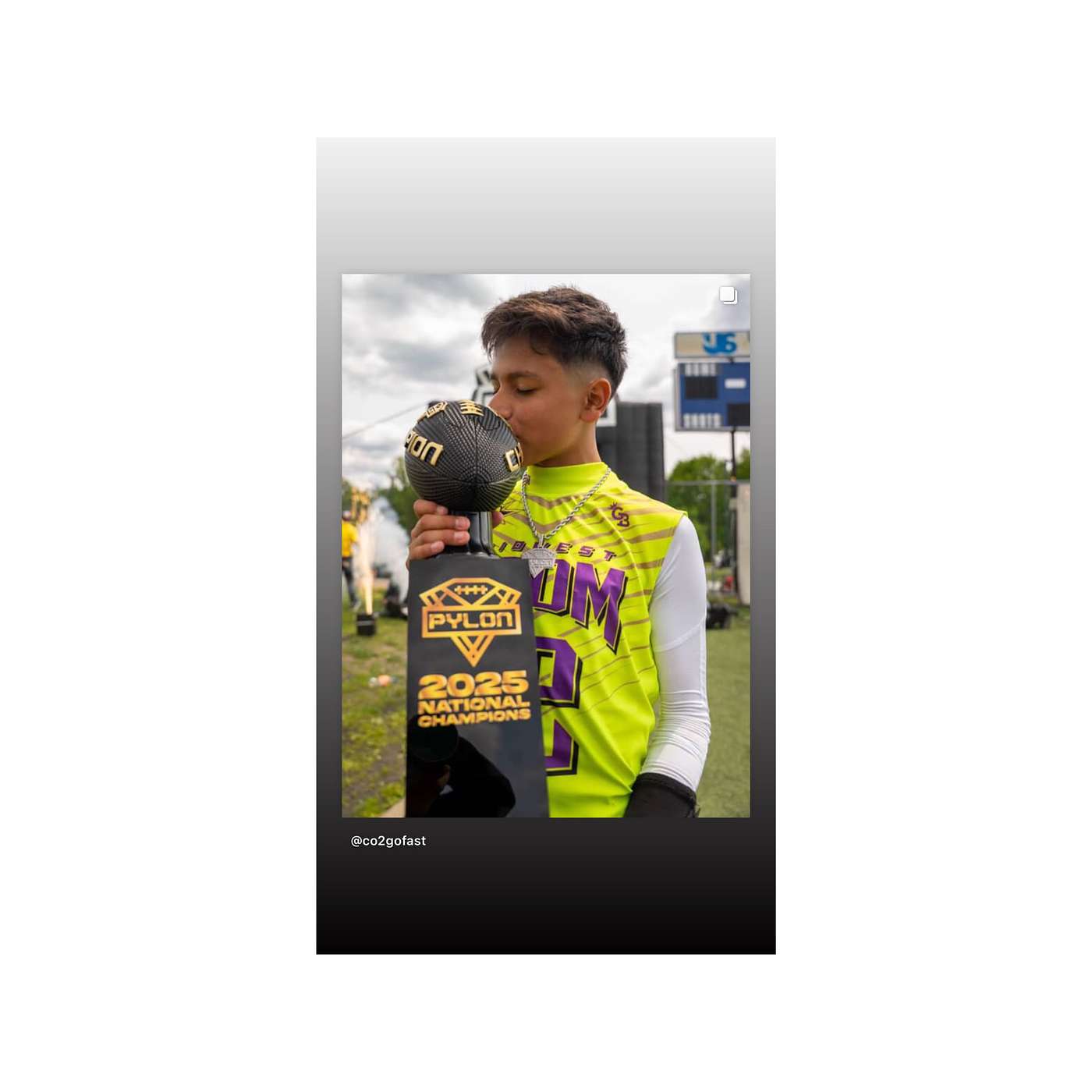 MidWest City Boom 14U Pylon 70n7 2025 National Champion & MVP Quarterback Jesus Ortiz Jr.