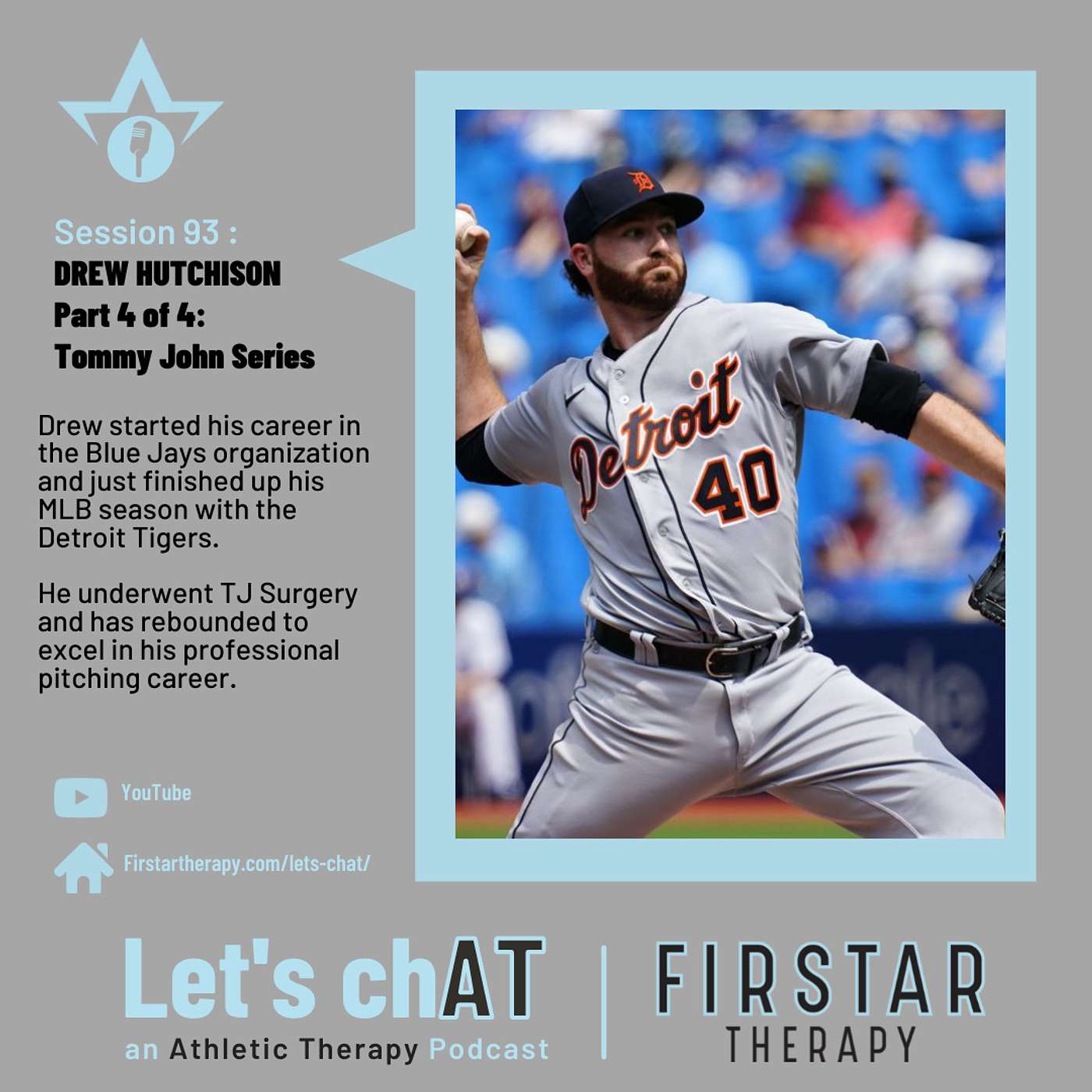 Session 93 (October 7 2021): Drew Hutchison, Detroit Tigers               Part 4 of 4: Tommy John Education Series