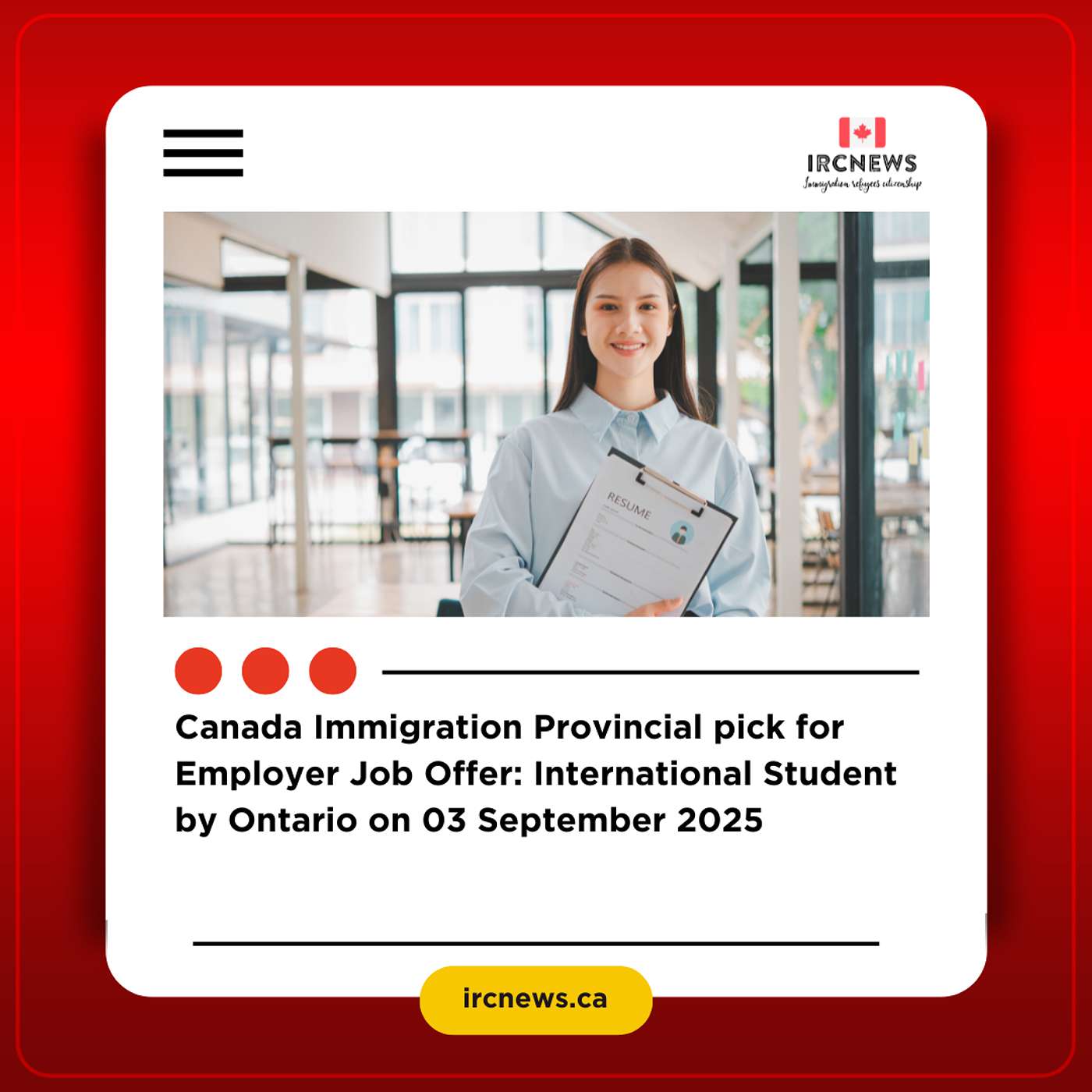 Canada Immigration Provincial pick for Employer Job Offer: International Student by Ontario on 03 September 2025 episode artwork
