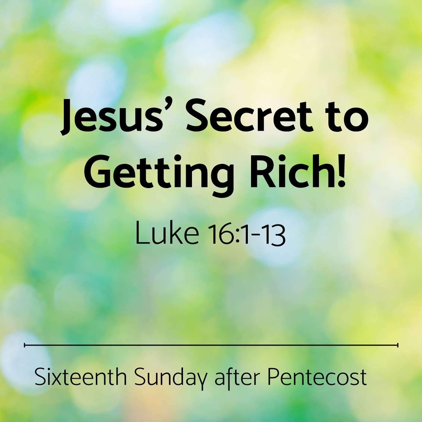 Jesus' Secret to Getting Rich