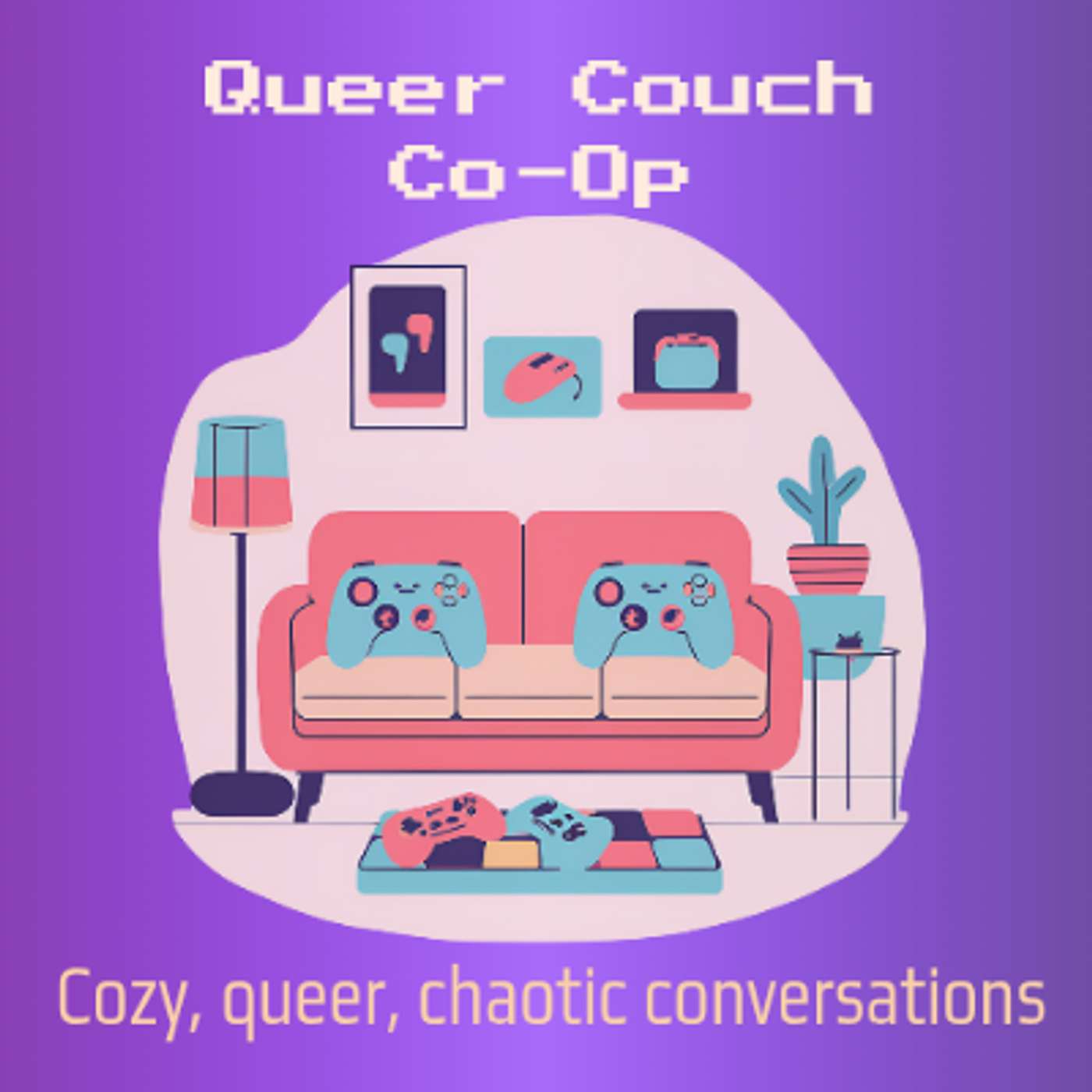 Queer Couch Co-Op podcast artwork