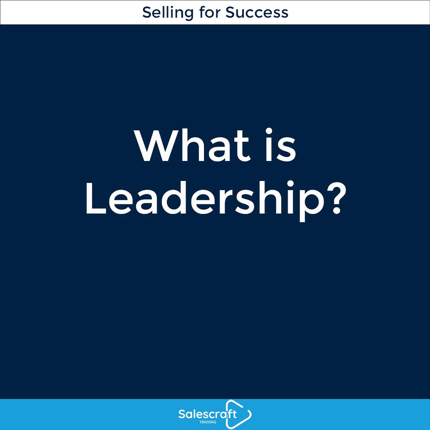 Salescraft Training: Selling for success