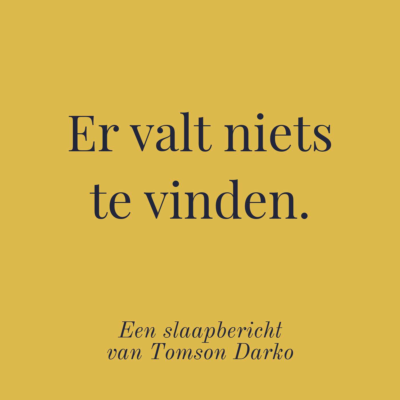 In slaap vallen met melancholie van Tomson Darko