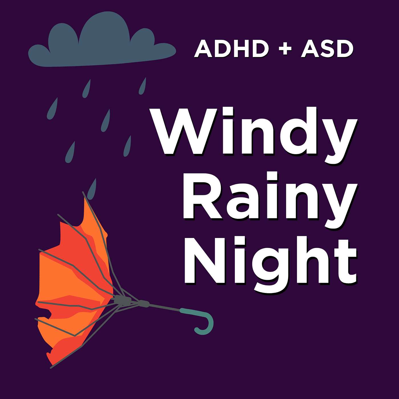 Windy Rainy Night, Brain Cooling Audio for Calm Focus and Sleep for ADHD AuDHD ASD ADD