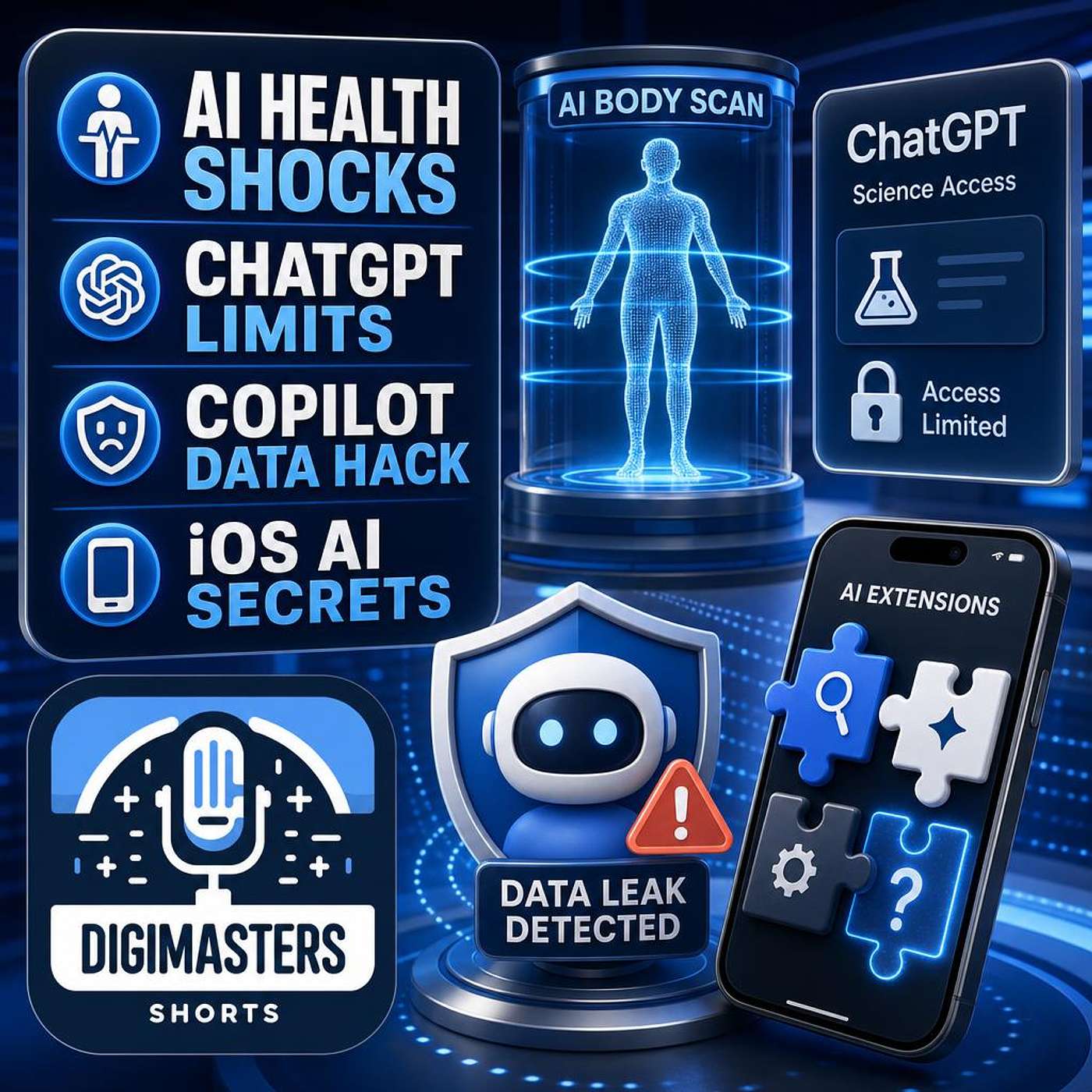 Midjourney’s Body Scanner Shocks Health Tech, OpenAI Limits Science ChatGPT Access, Microsoft’s Copilot Hacked for Data Theft, Apple Hides AI Extensions in iOS 27 episode artwork